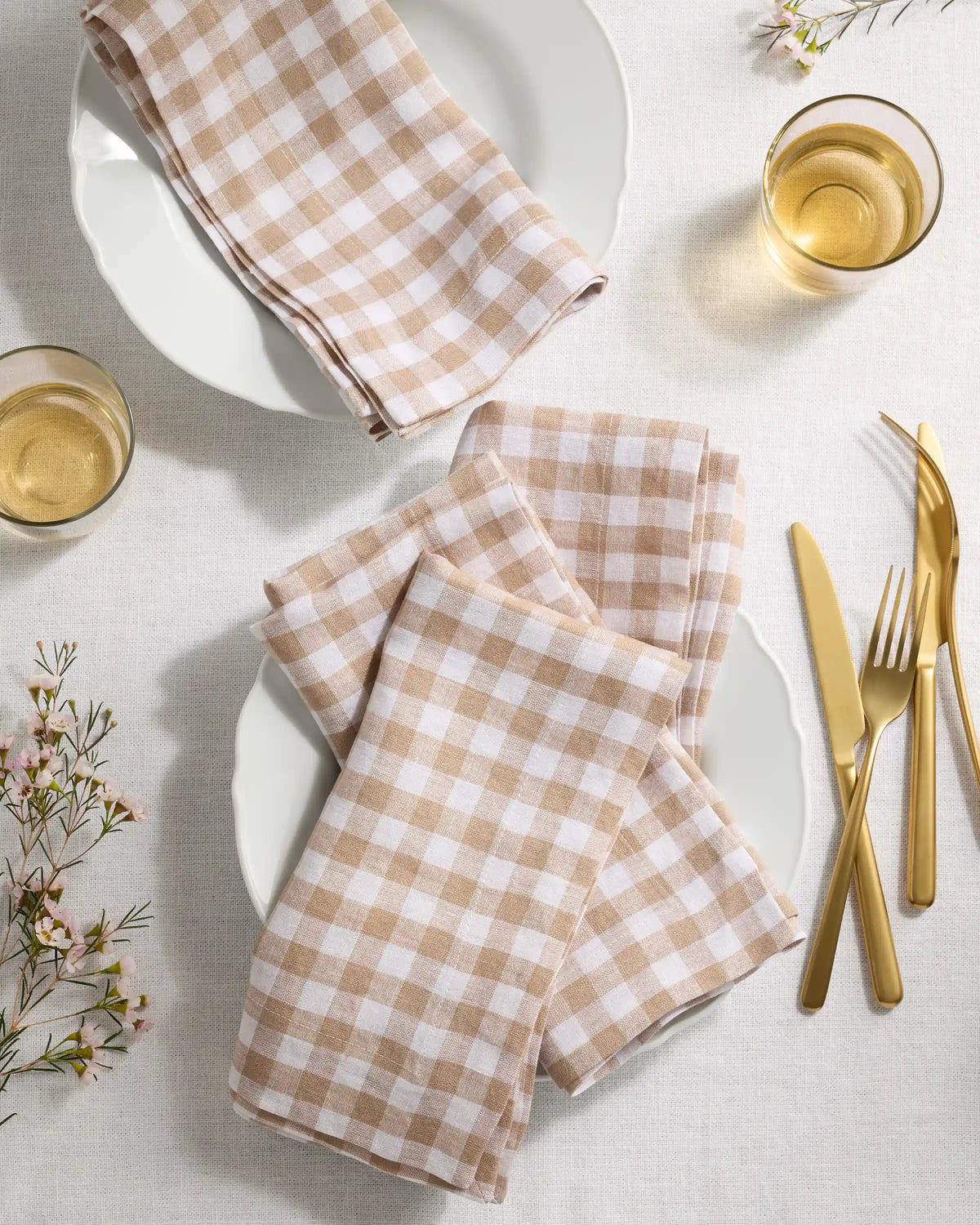 European Linen Wide-Hem Napkins, Set of 4