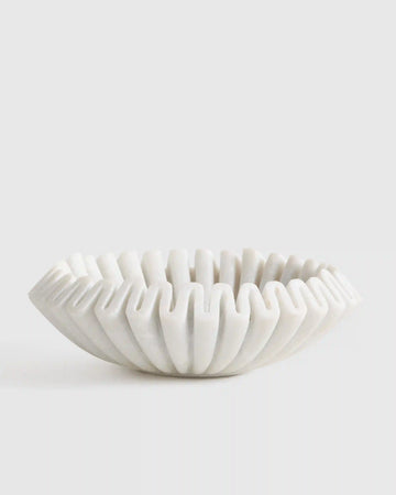 Handcrafted Fluted Marble Decorative Bowl