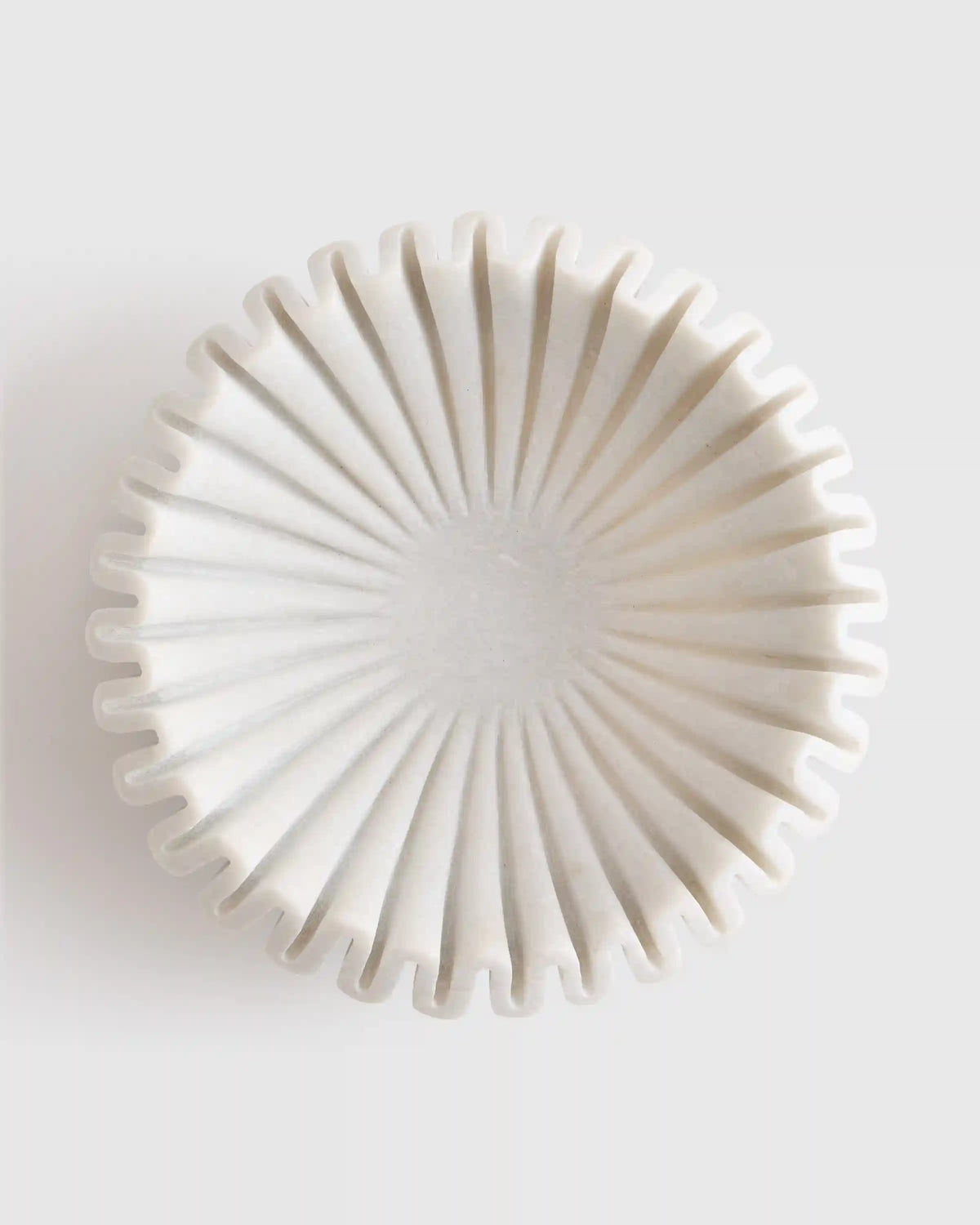 Handcrafted Fluted Marble Decorative Bowl