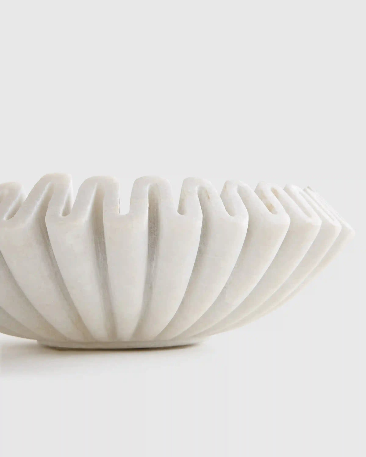 Handcrafted Fluted Marble Decorative Bowl