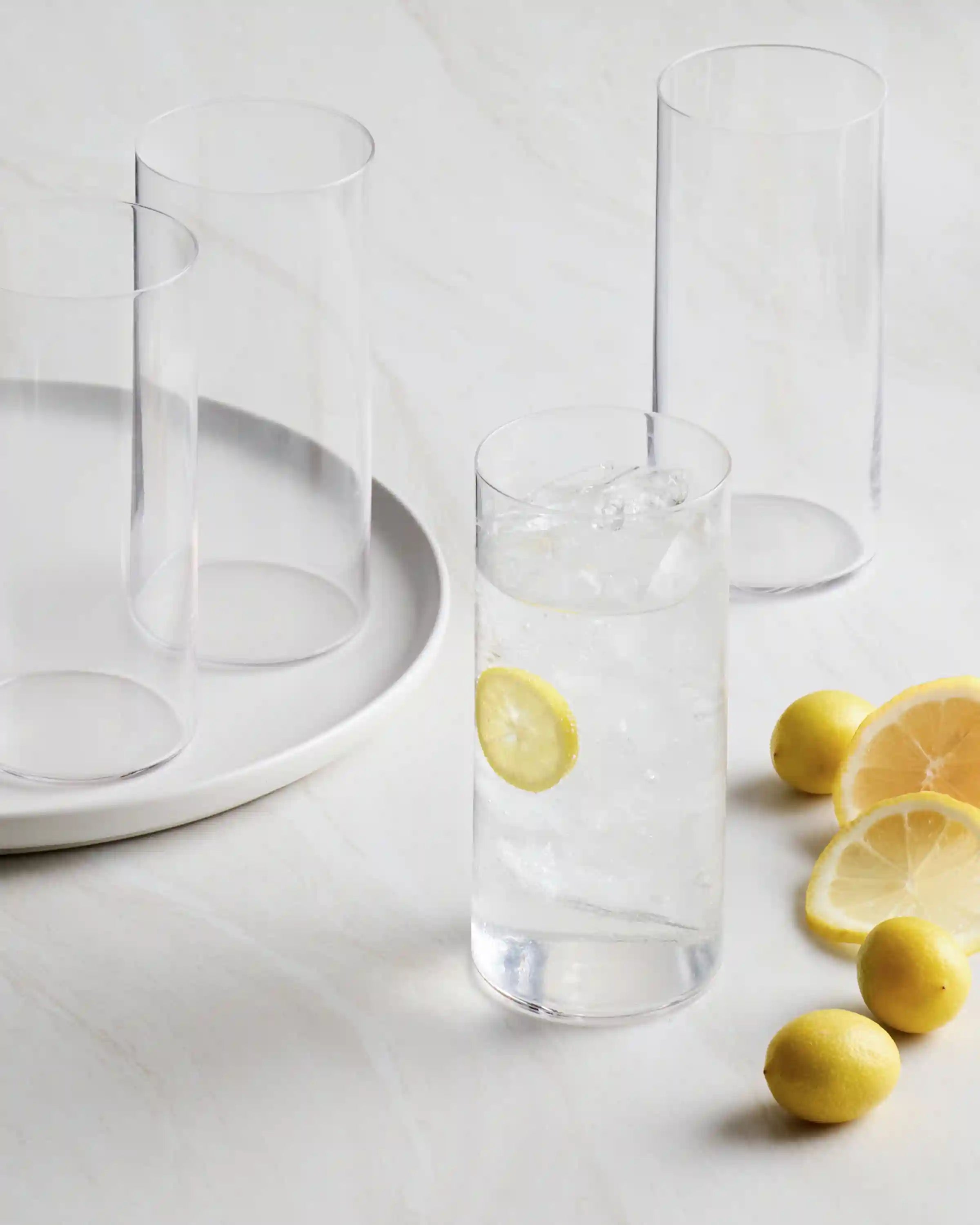 Lightweight Crystal Tall Drinking Glasses, Set of 6