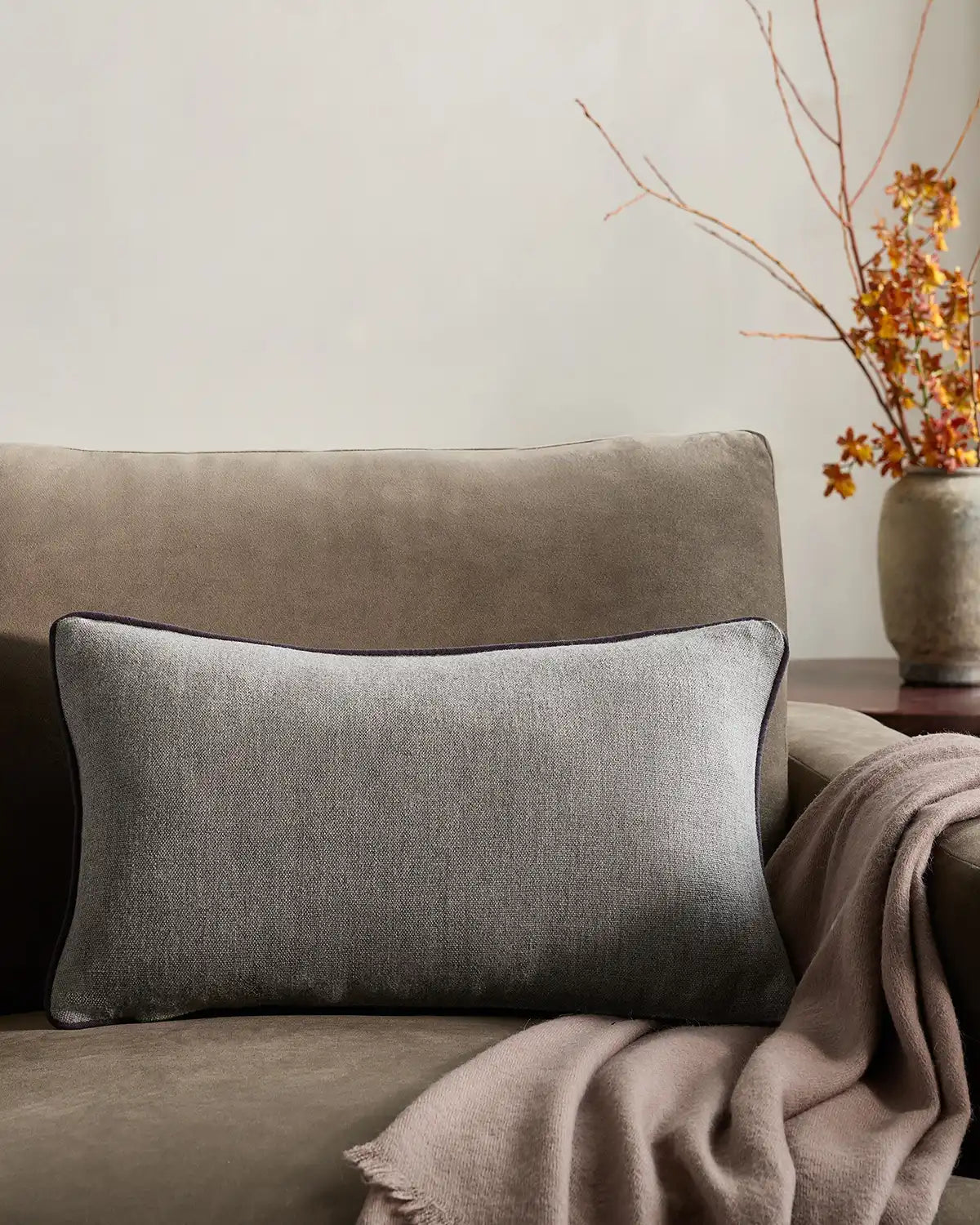 Contrast Piped Wool Pillow Cover (Set of 2)