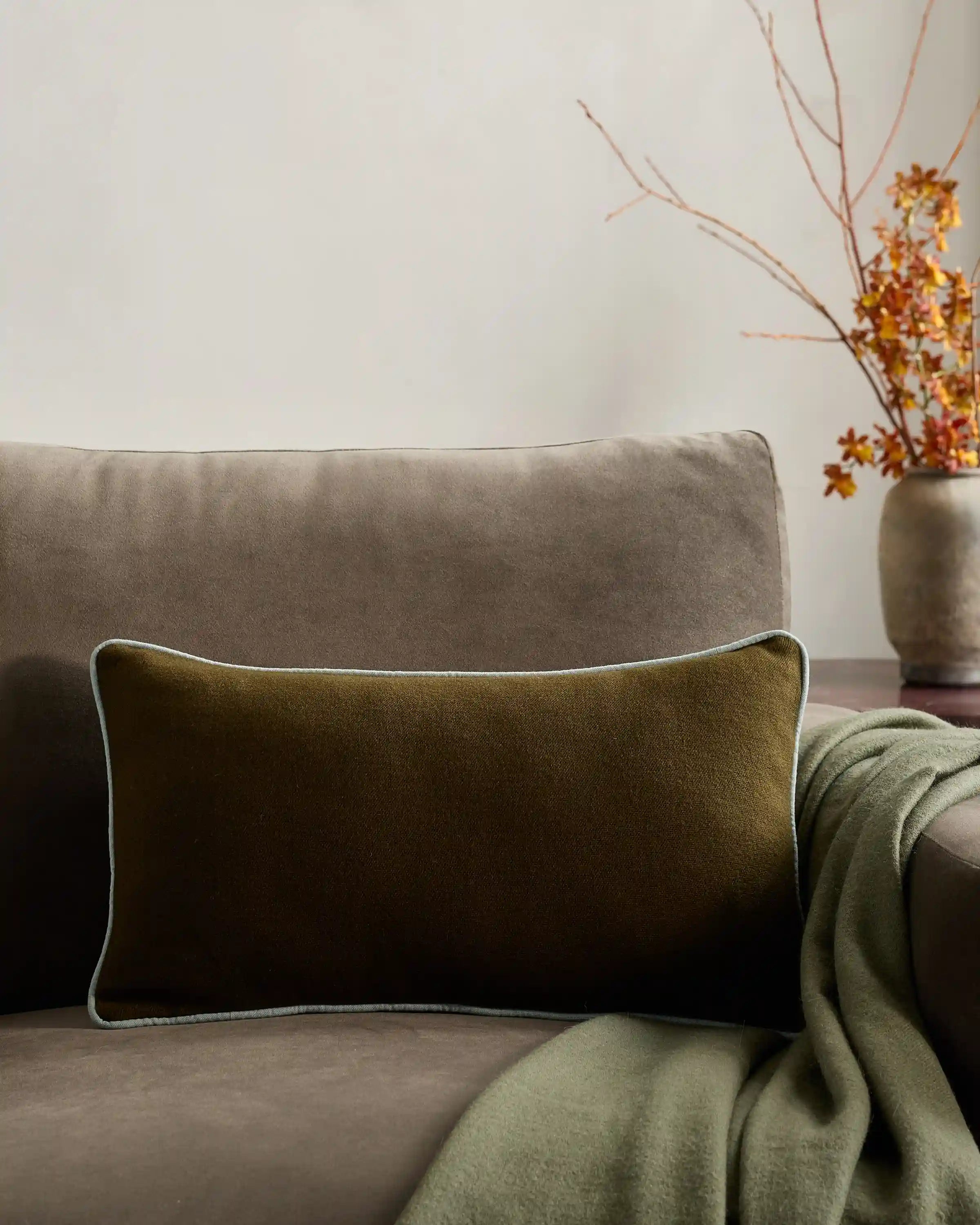 Contrast Piped Wool Pillow Cover (Set of 2)
