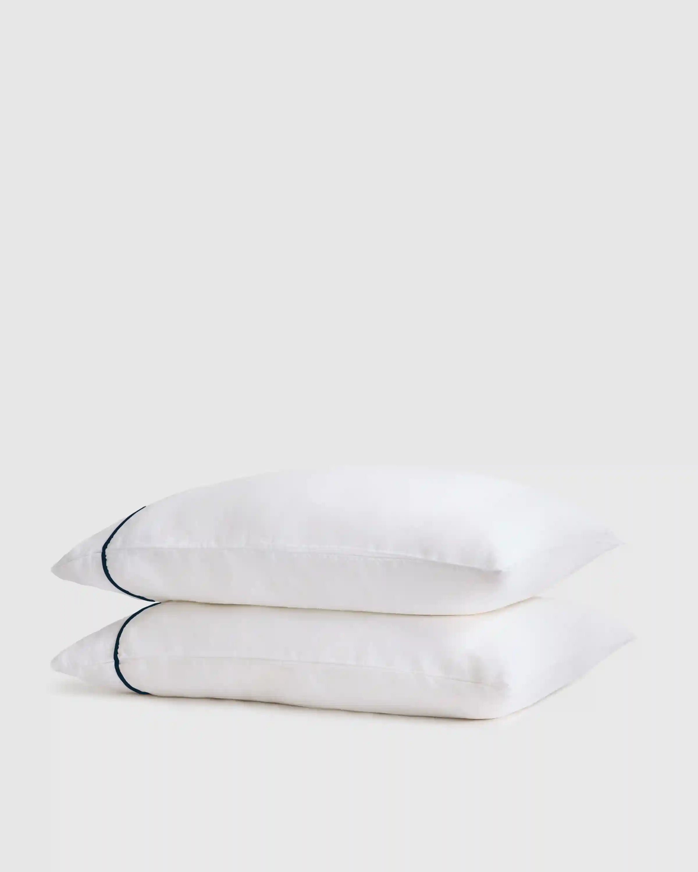 European Linen Piped Pillowcase Set