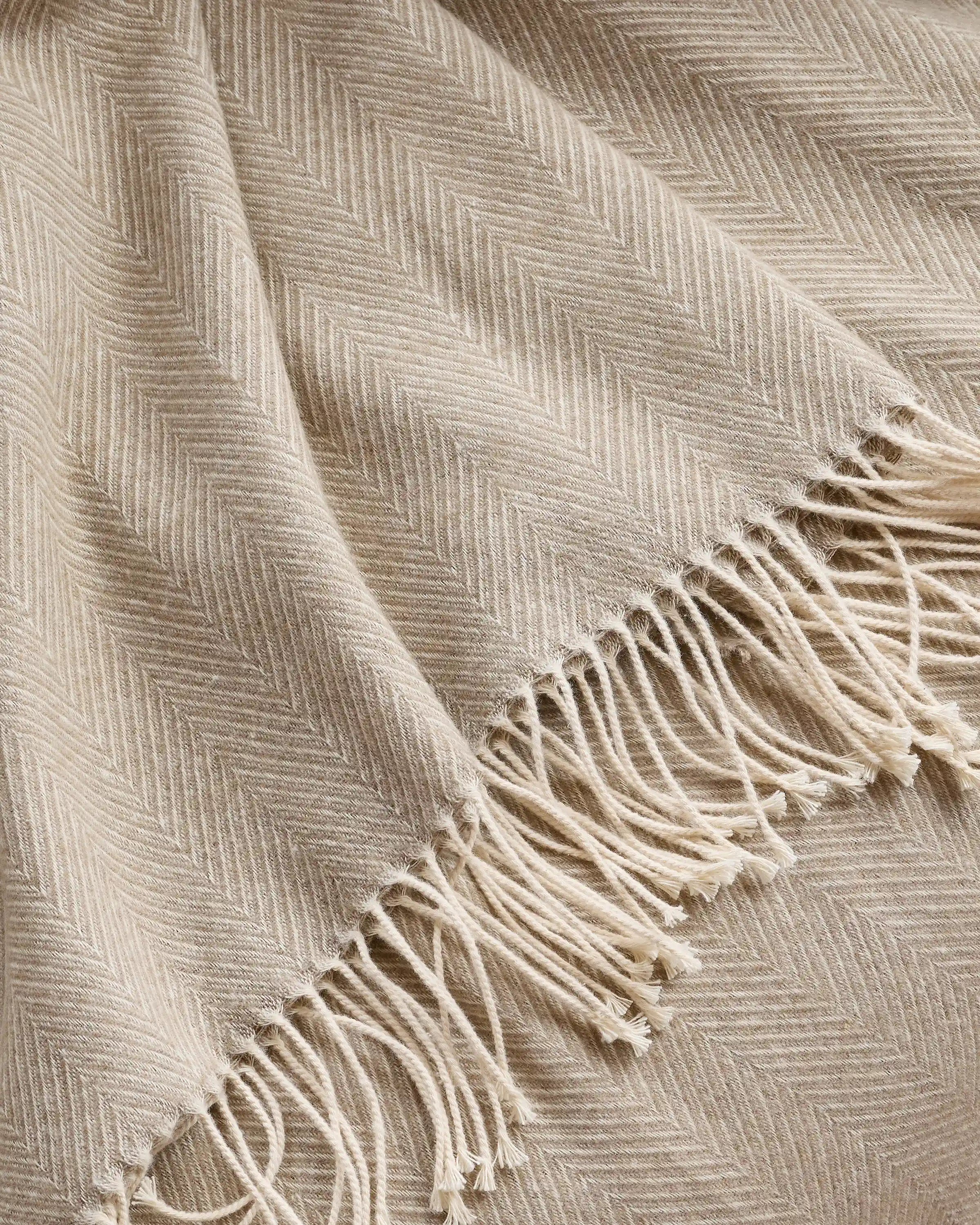 Lightweight Italian Cotton Herringbone Throw