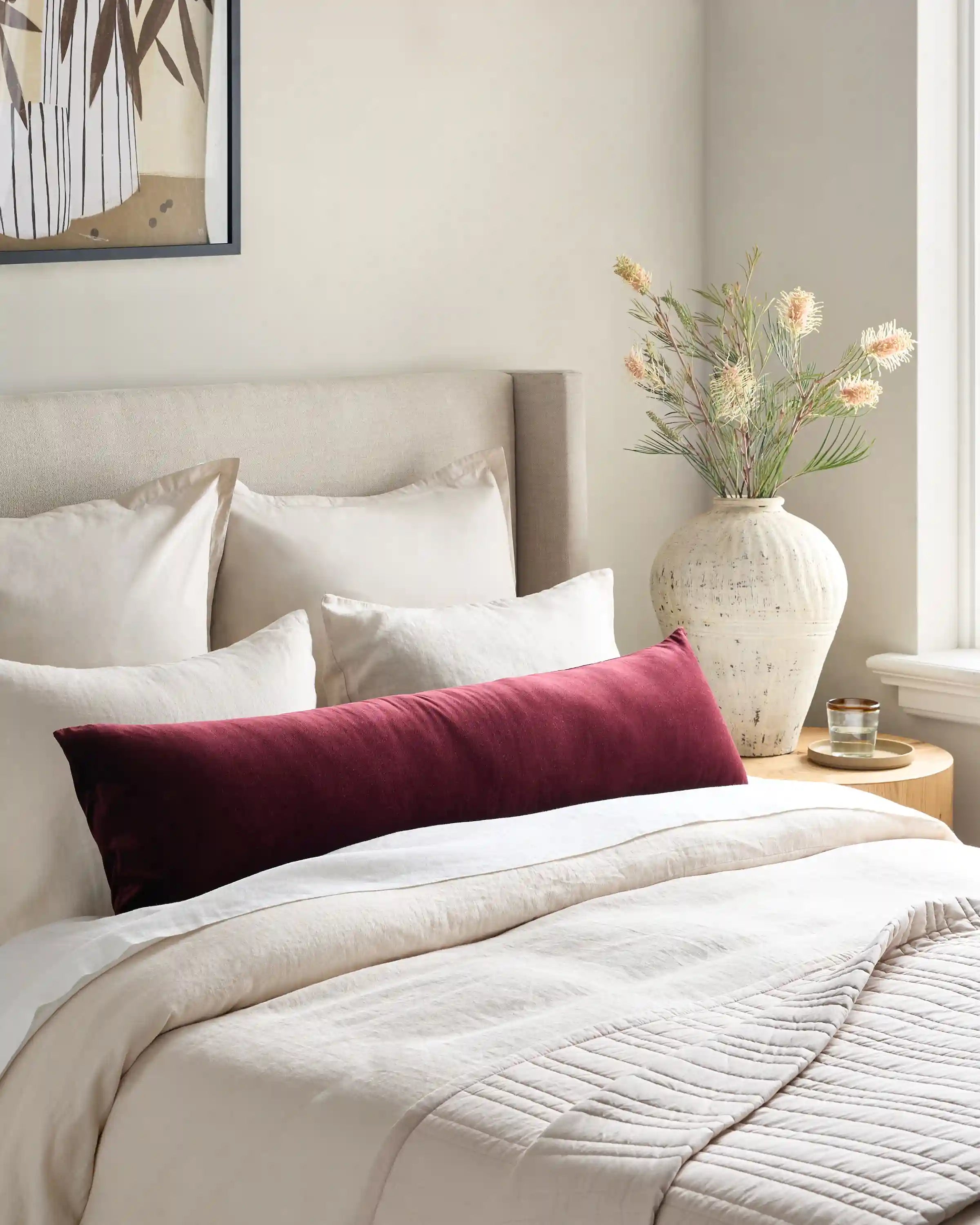 Cotton Velvet Oversized Lumbar Pillow Cover