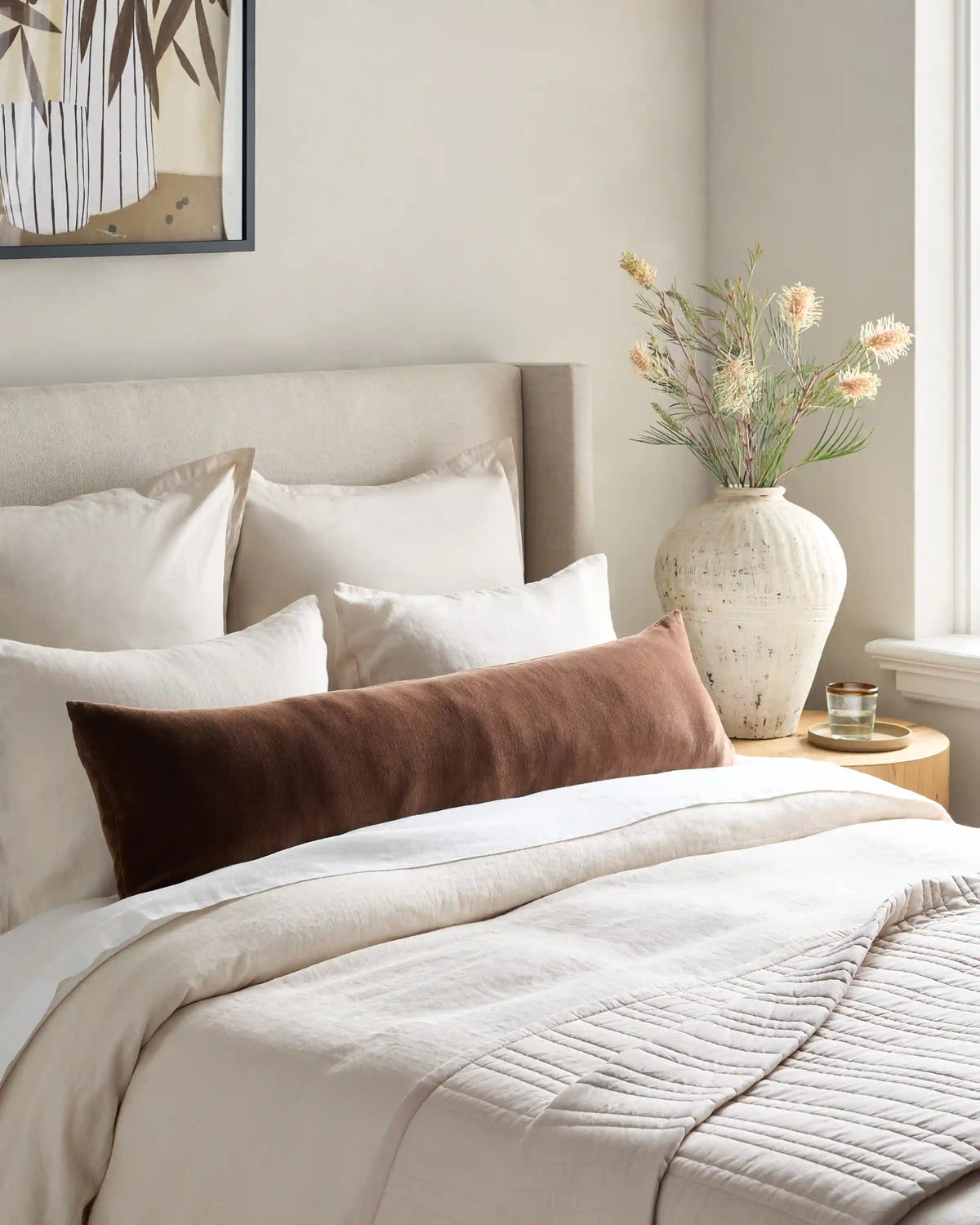 Cotton Velvet Oversized Lumbar Pillow Cover