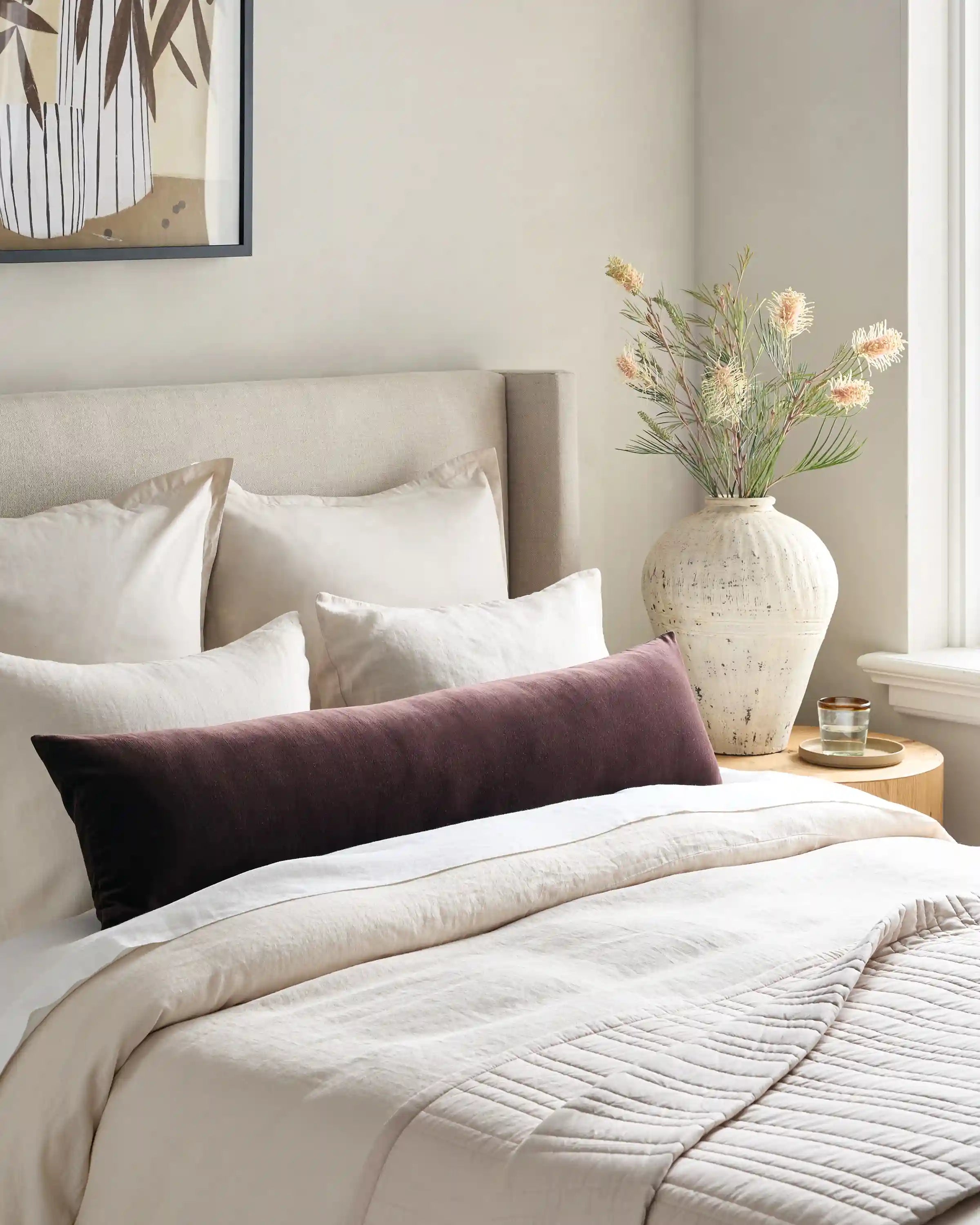 Cotton Velvet Oversized Lumbar Pillow Cover