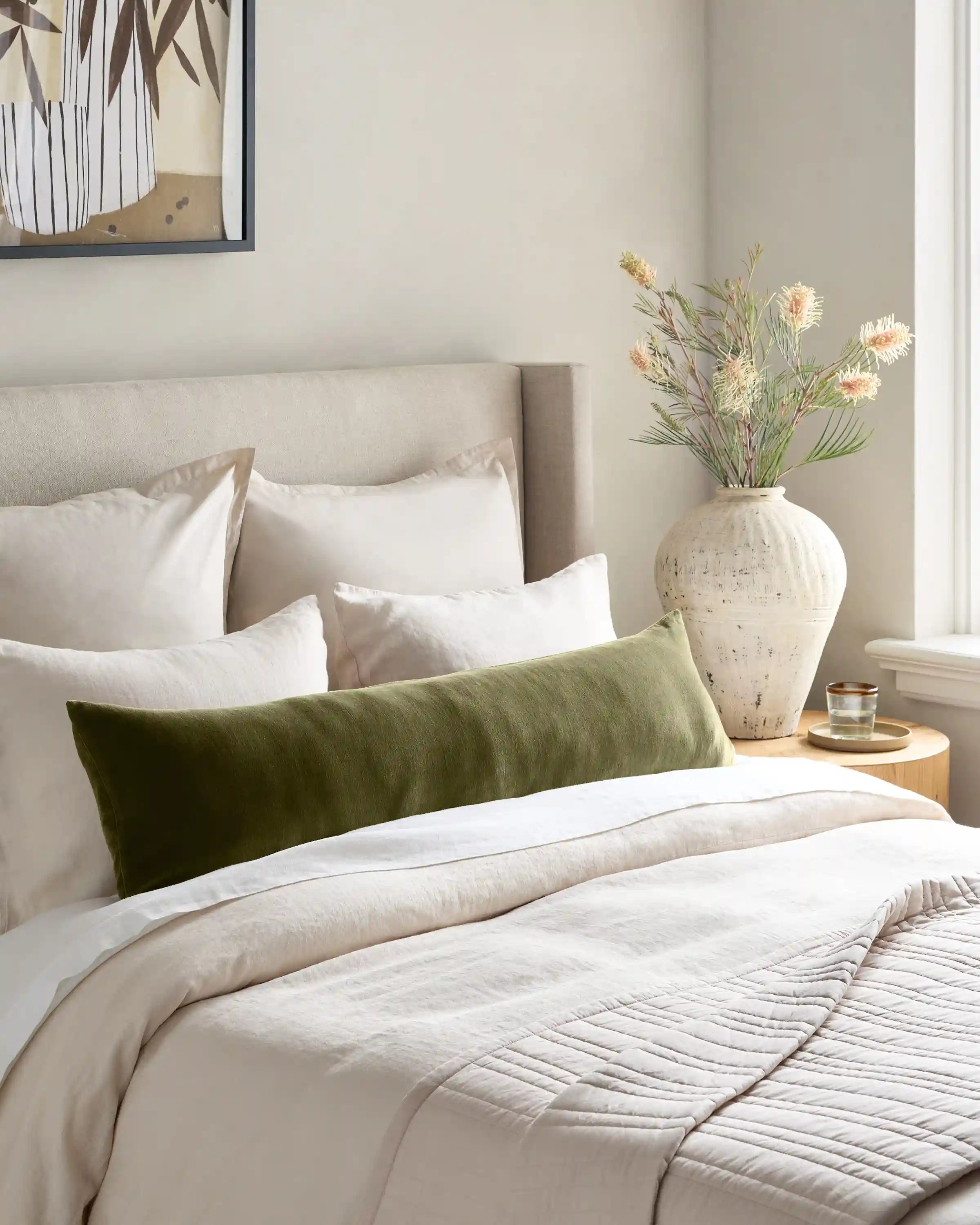 Cotton Velvet Oversized Lumbar Pillow Cover