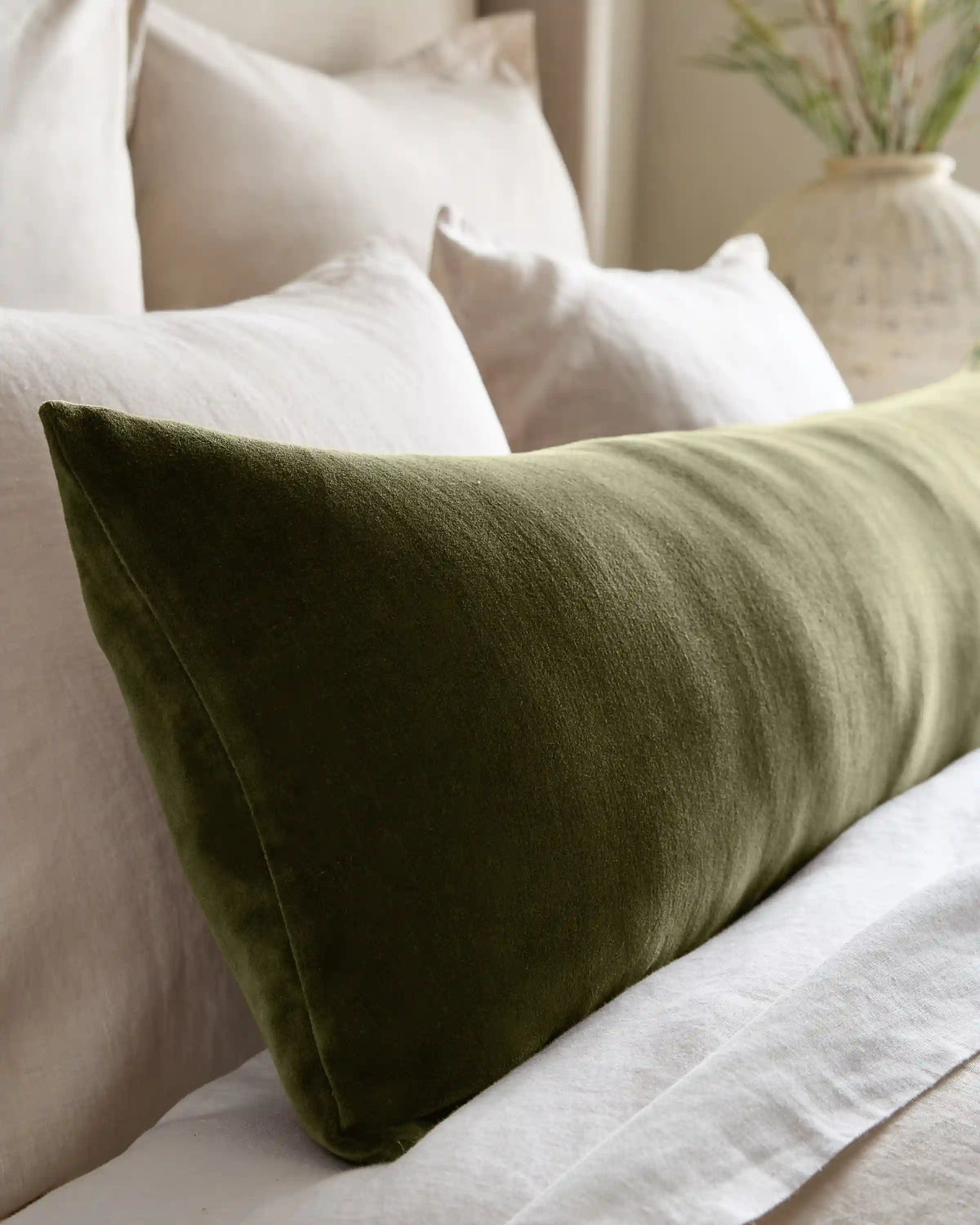 Cotton Velvet Oversized Lumbar Pillow Cover
