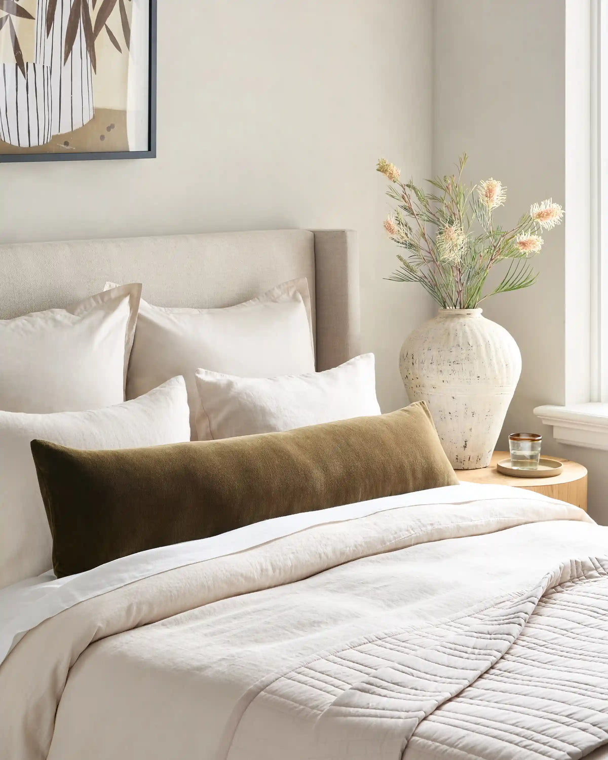 Cotton Velvet Oversized Lumbar Pillow Cover