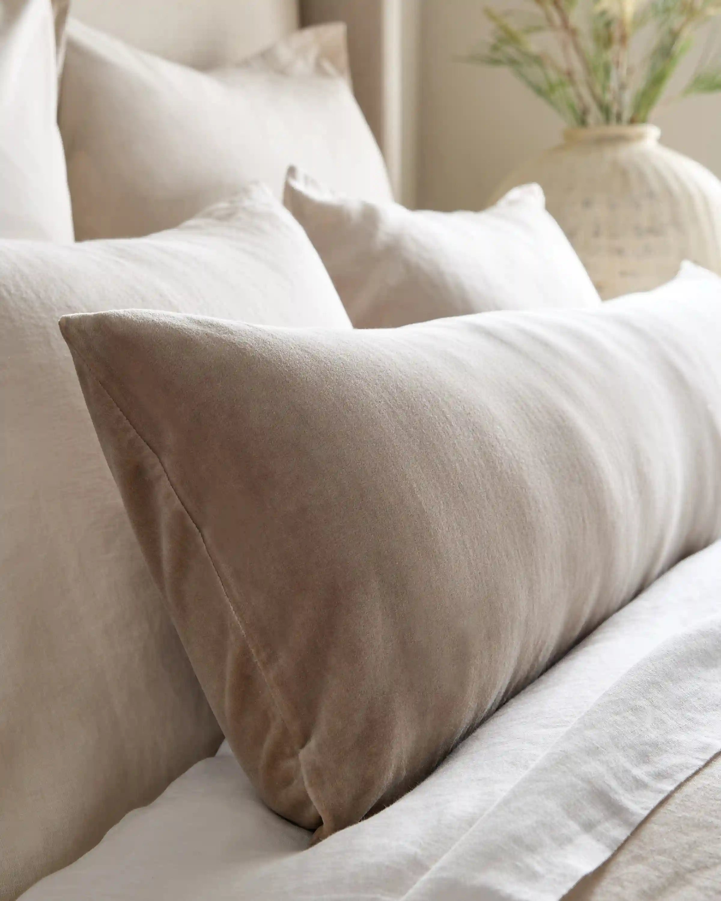 Cotton Velvet Oversized Lumbar Pillow Cover