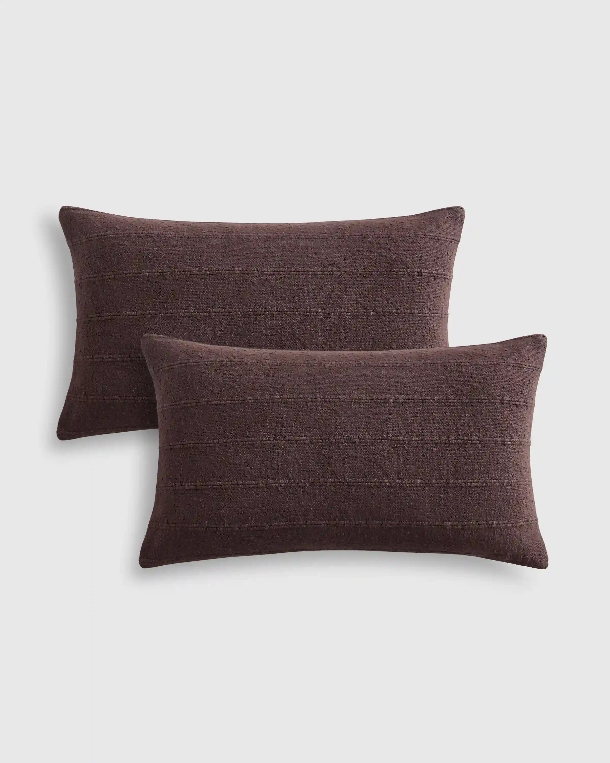 Textured Striped Cotton Pillow Cover (Set of 2)