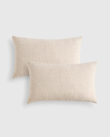 Textured Striped Cotton Pillow Cover (Set of 2)