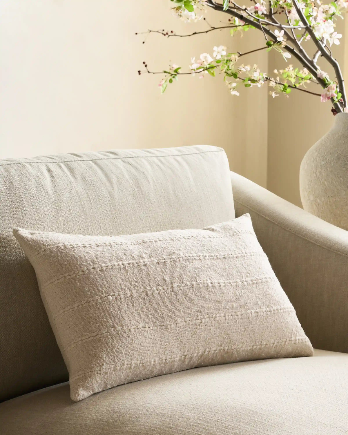 Textured Striped Cotton Pillow Cover (Set of 2)