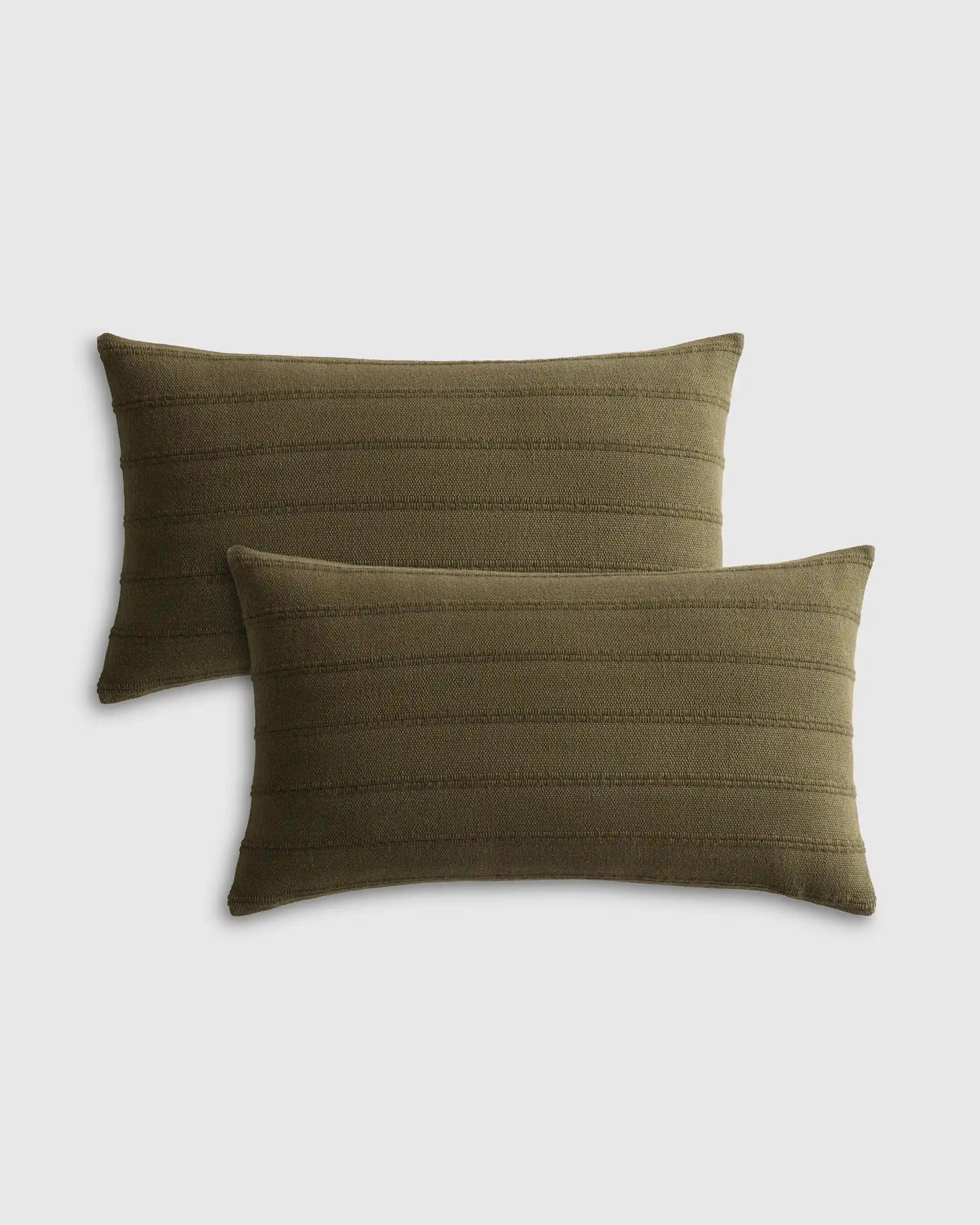 Textured Striped Cotton Pillow Cover (Set of 2)