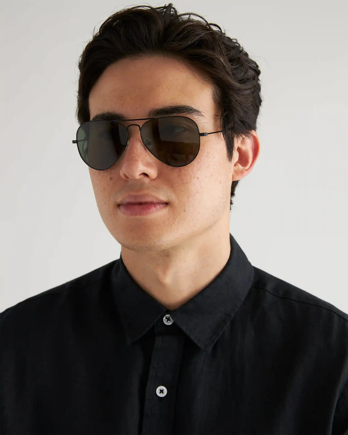 Halston Polarized Stainless Steel Aviator Sunglasses