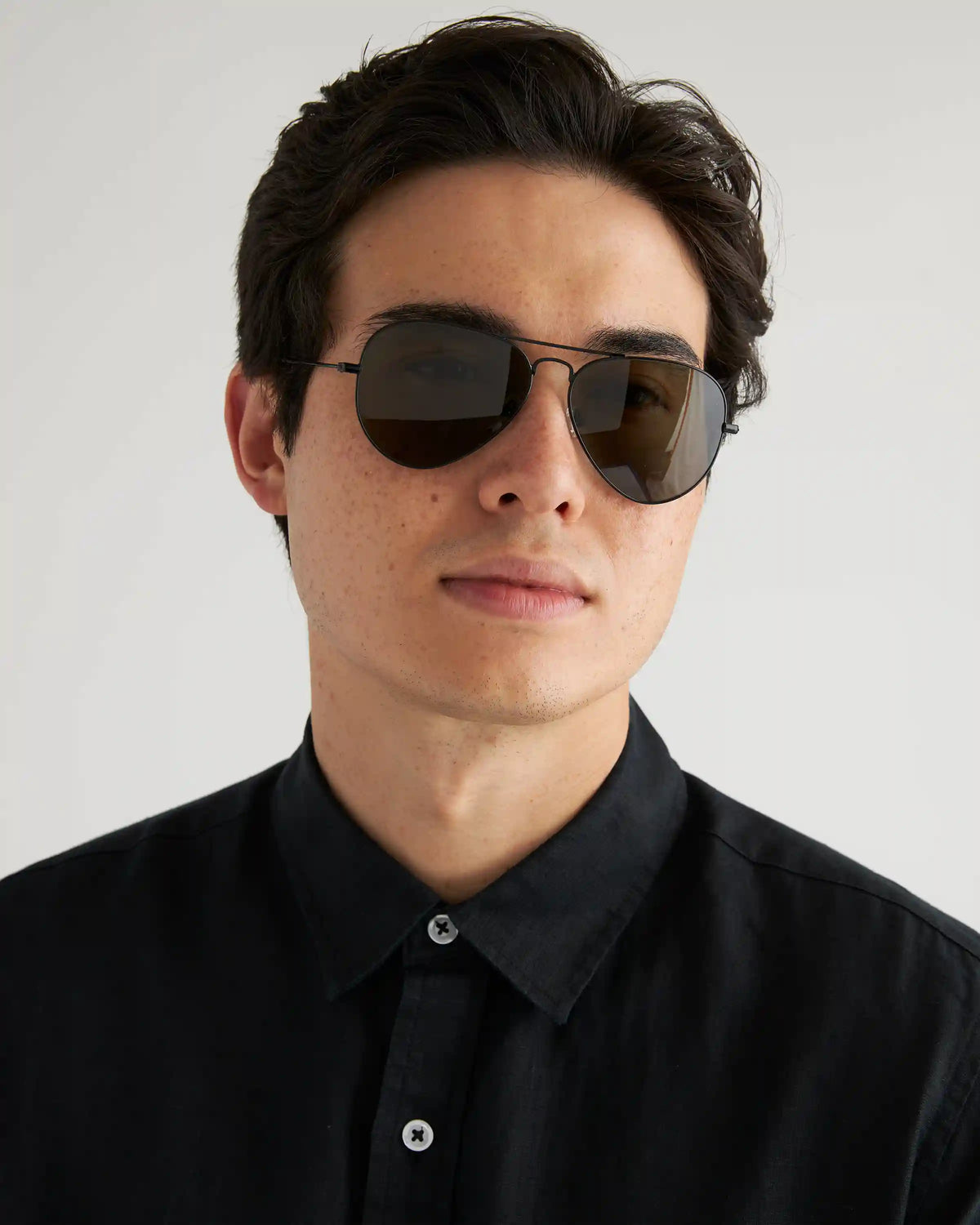 Halston Polarized Stainless Steel Aviator Sunglasses