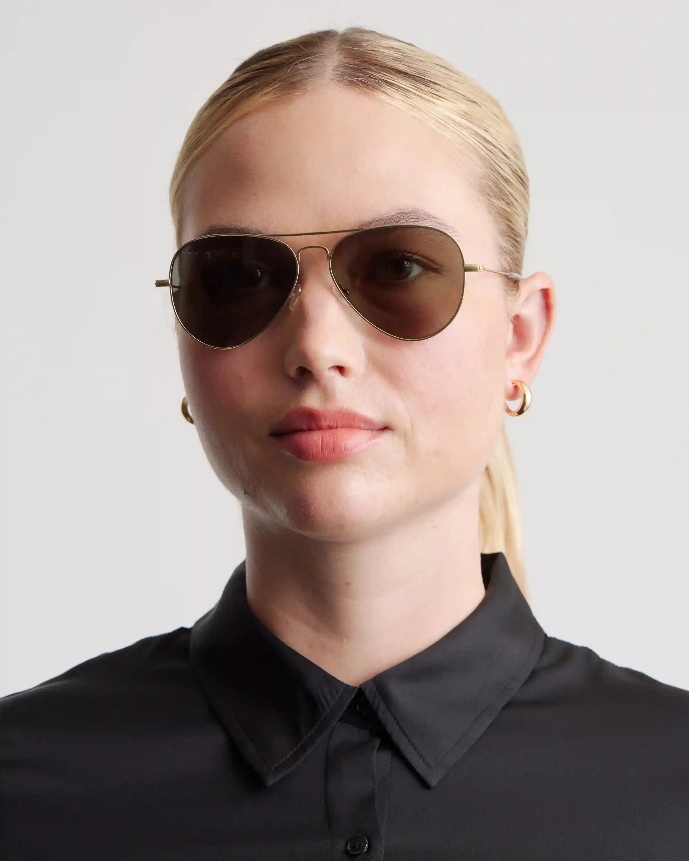 Halston Polarized Stainless Steel Aviator Sunglasses