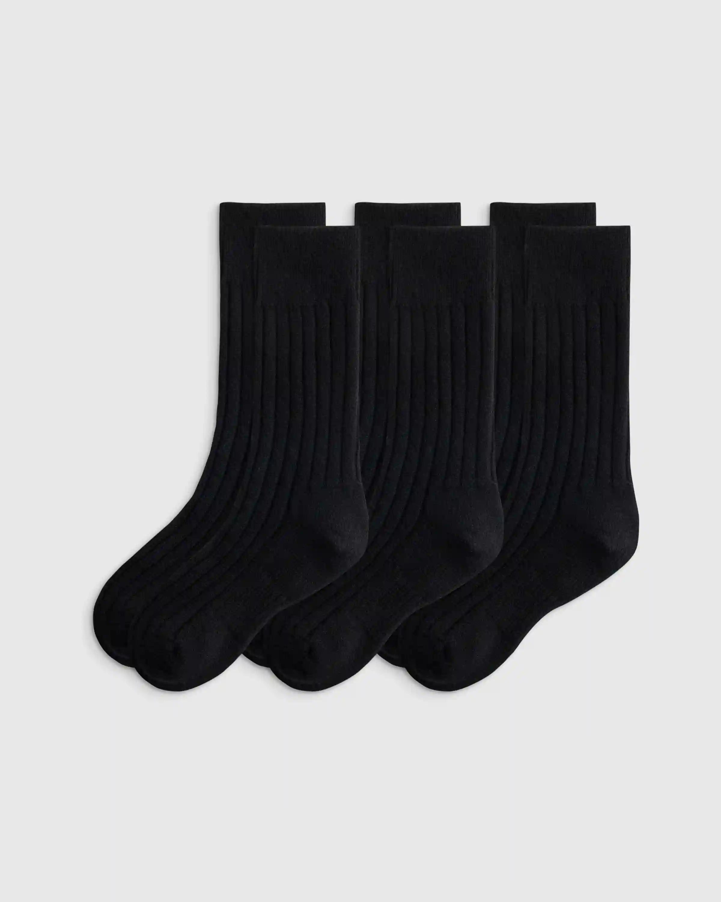Merino Cashmere Blend Ribbed Crew Sock (3-Pack)