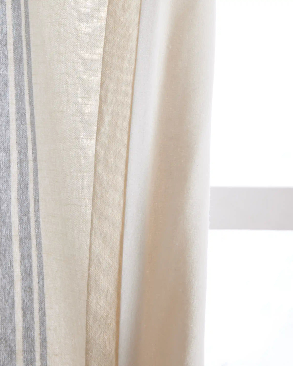 Coastal Stripe Linen Cotton Curtain - Single Panel
