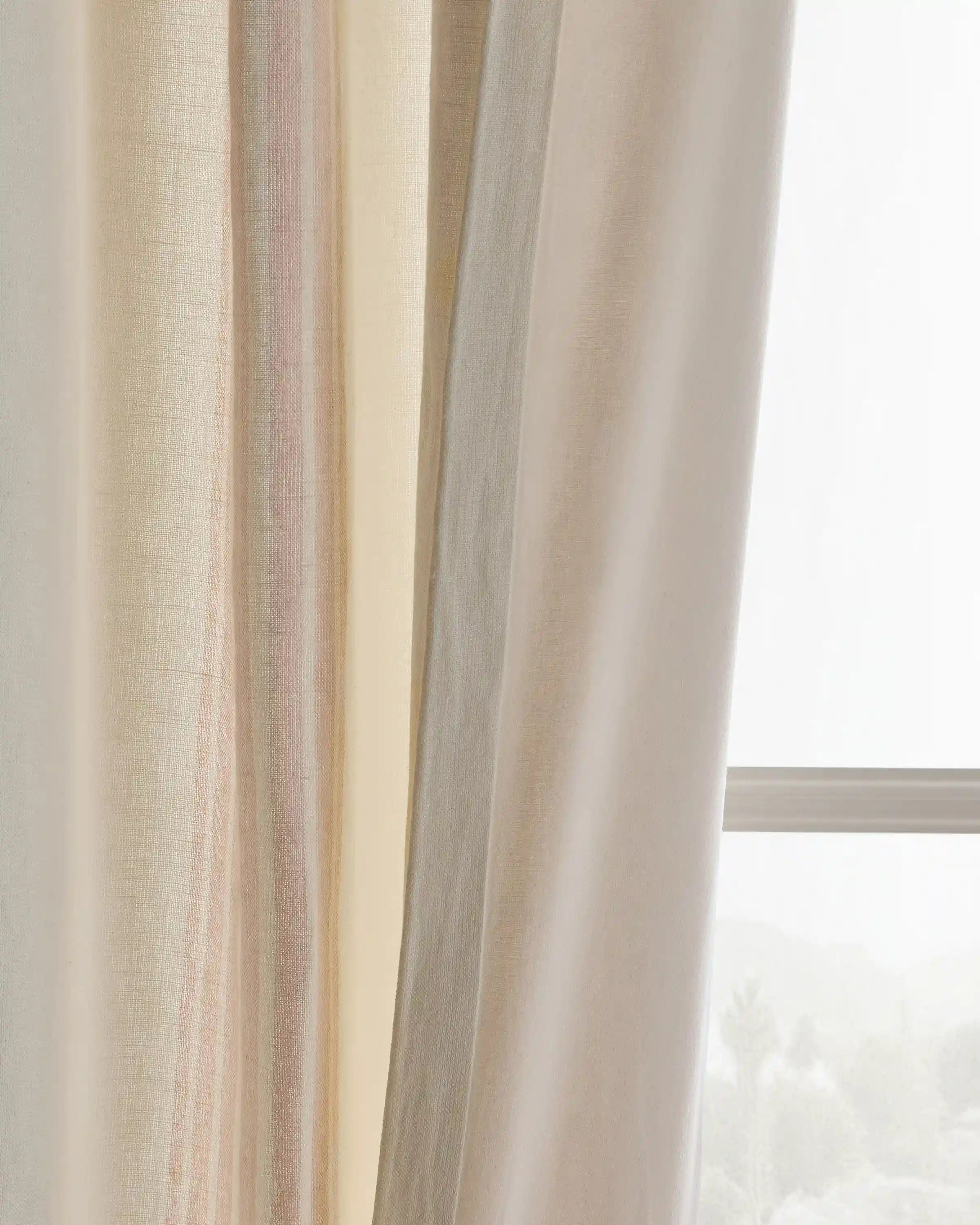 Coastal Stripe Linen Cotton Curtain - Single Panel
