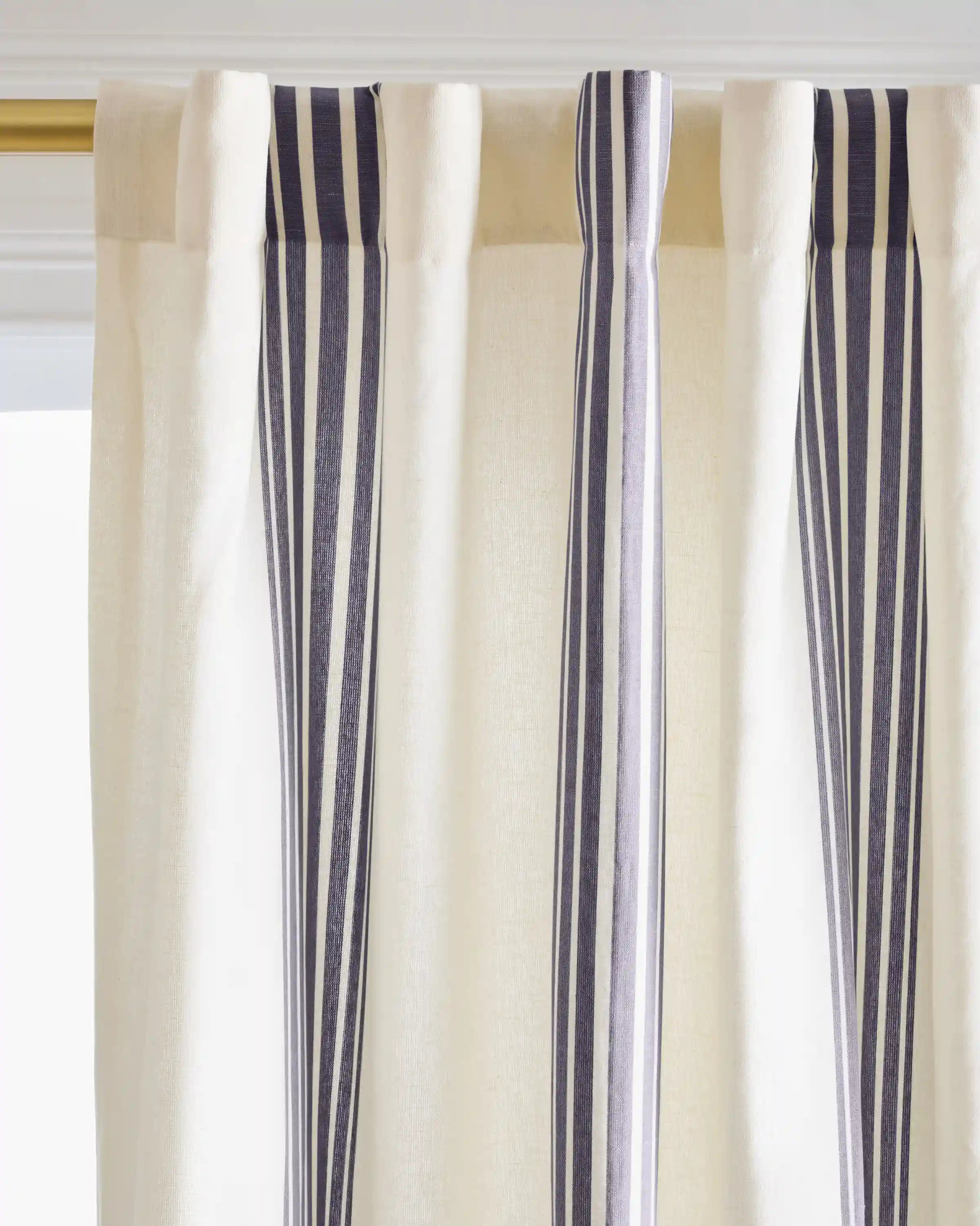 Coastal Stripe Linen Cotton Curtain - Single Panel