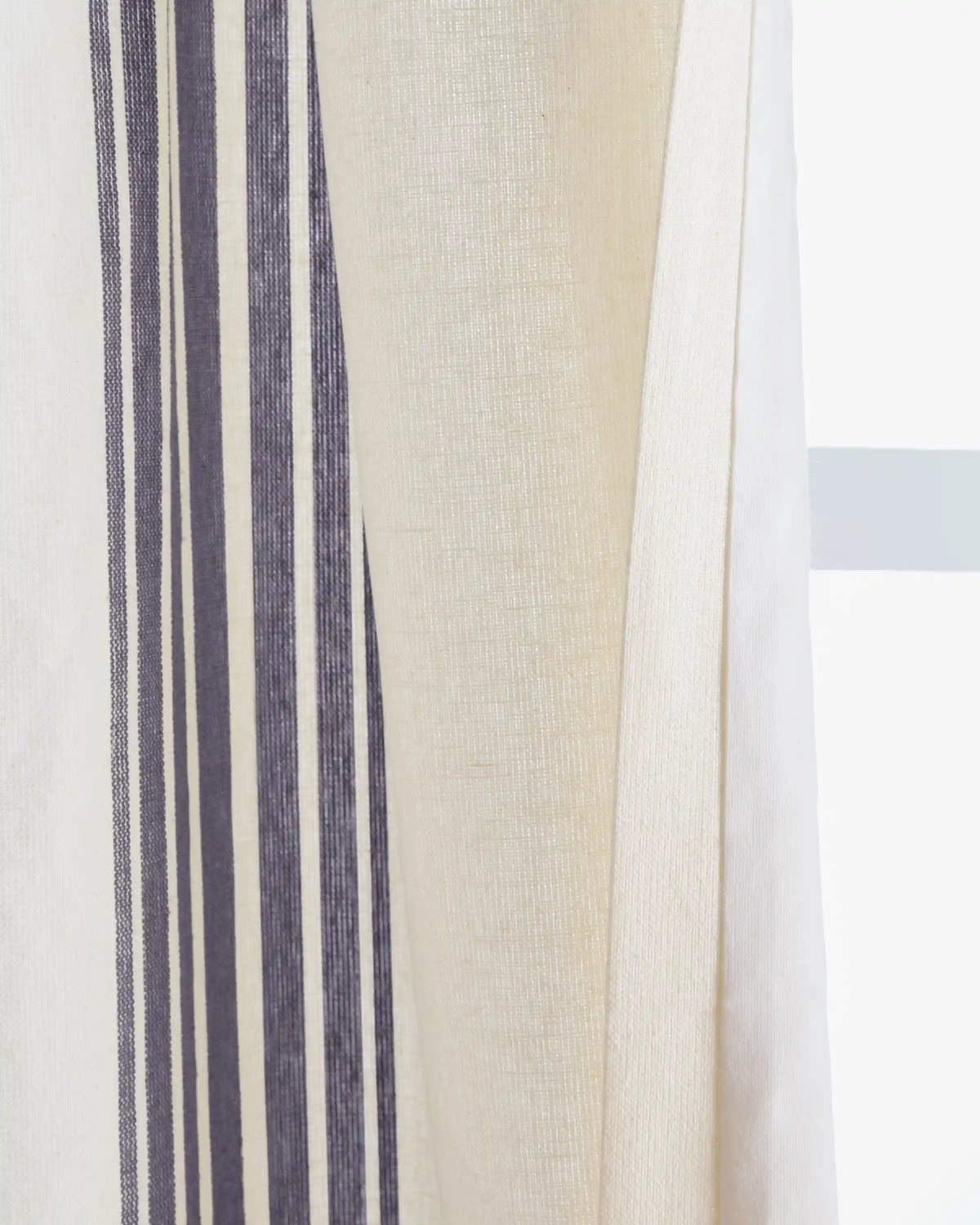 Coastal Stripe Linen Cotton Curtain - Single Panel
