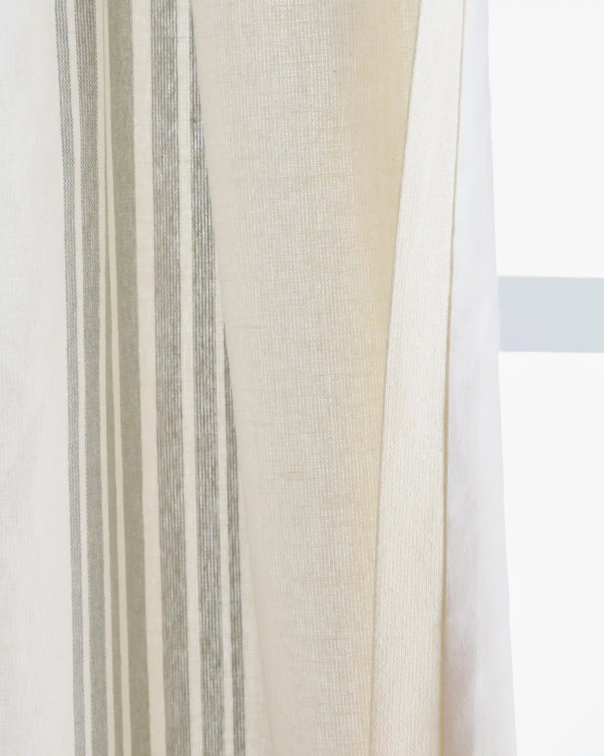 Coastal Stripe Linen Cotton Curtain - Single Panel