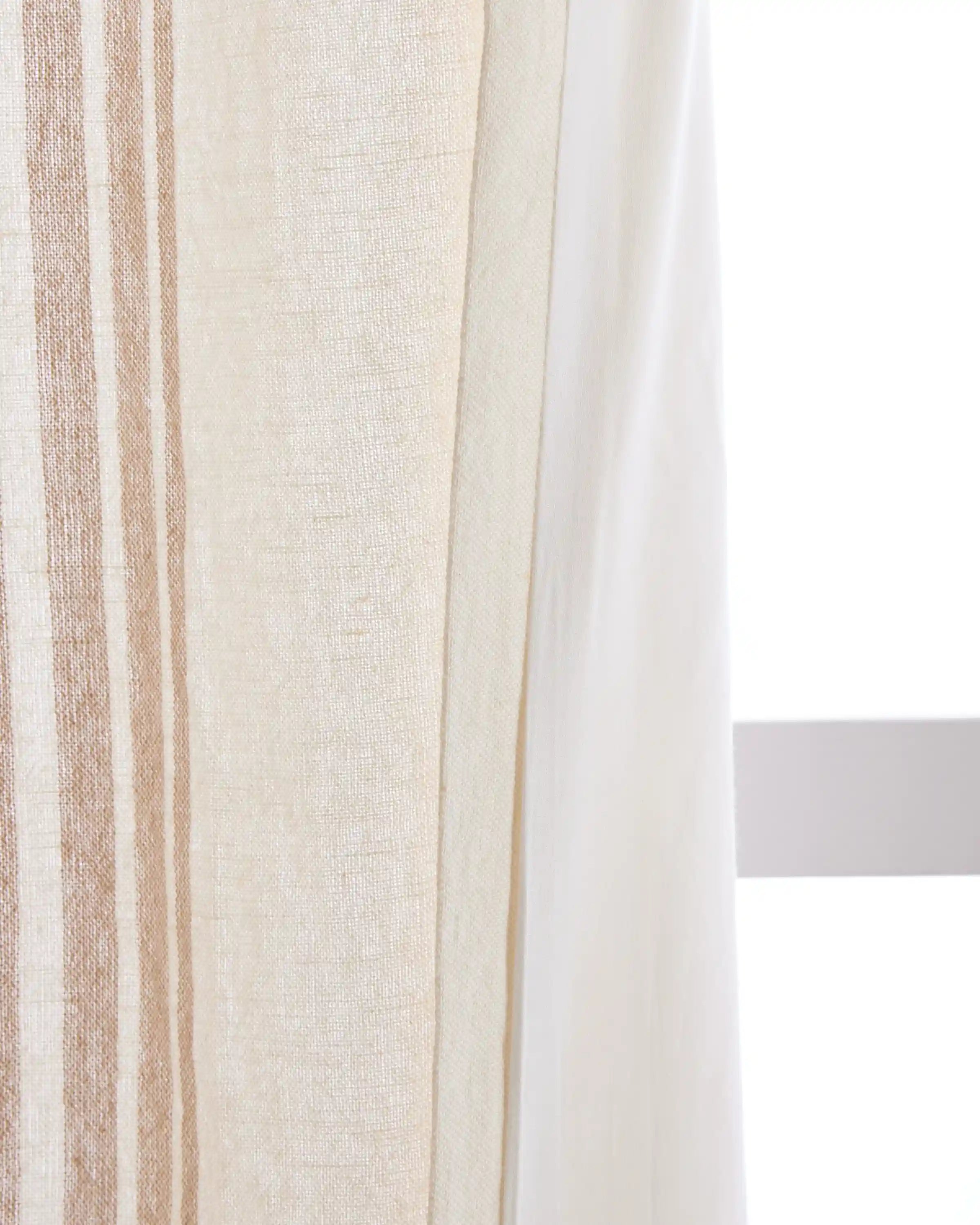 Coastal Stripe Linen Cotton Curtain - Single Panel