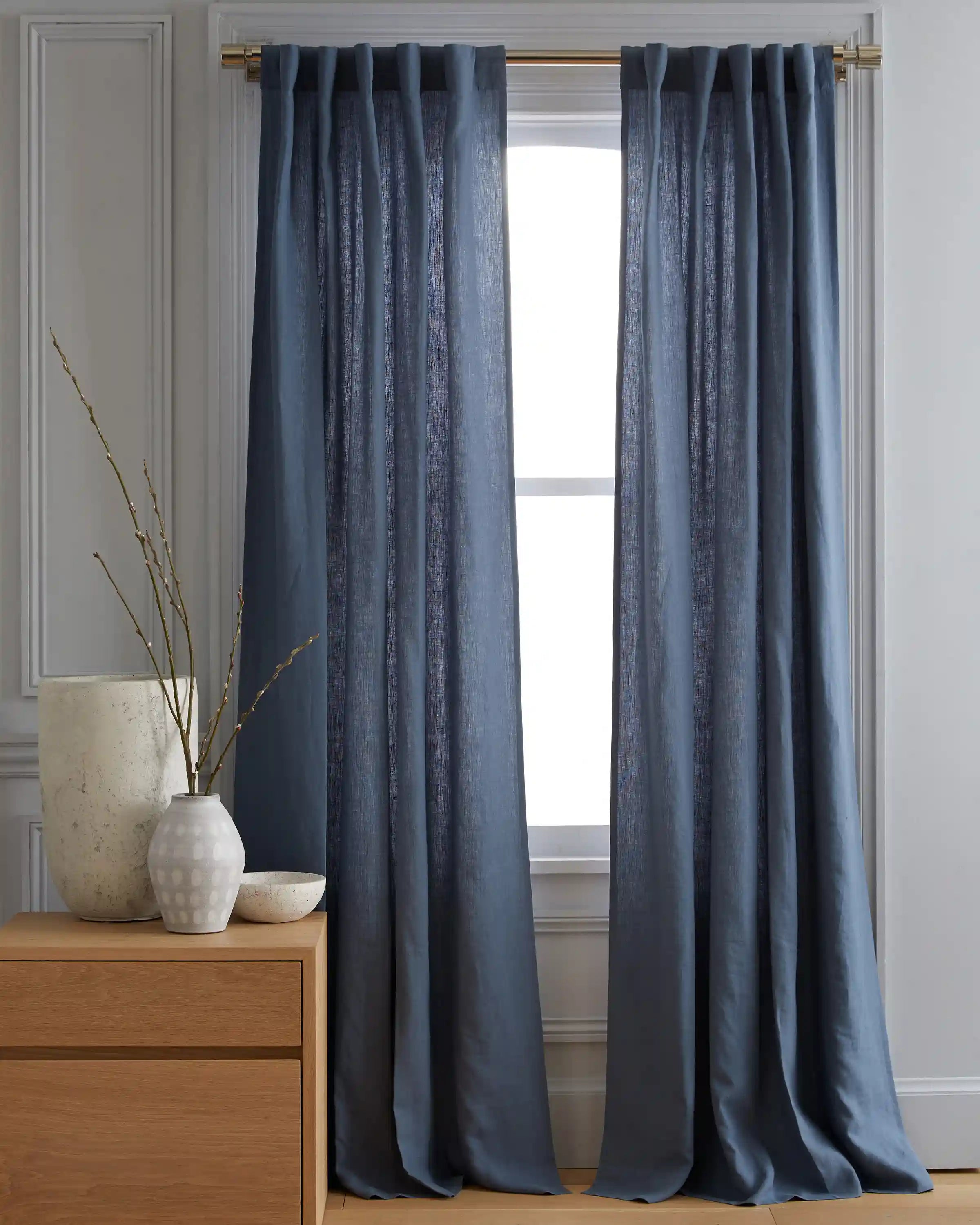 European Linen Curtain - Single Panel
