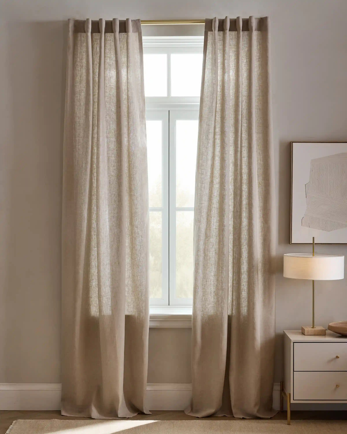 European Linen Curtain - Single Panel