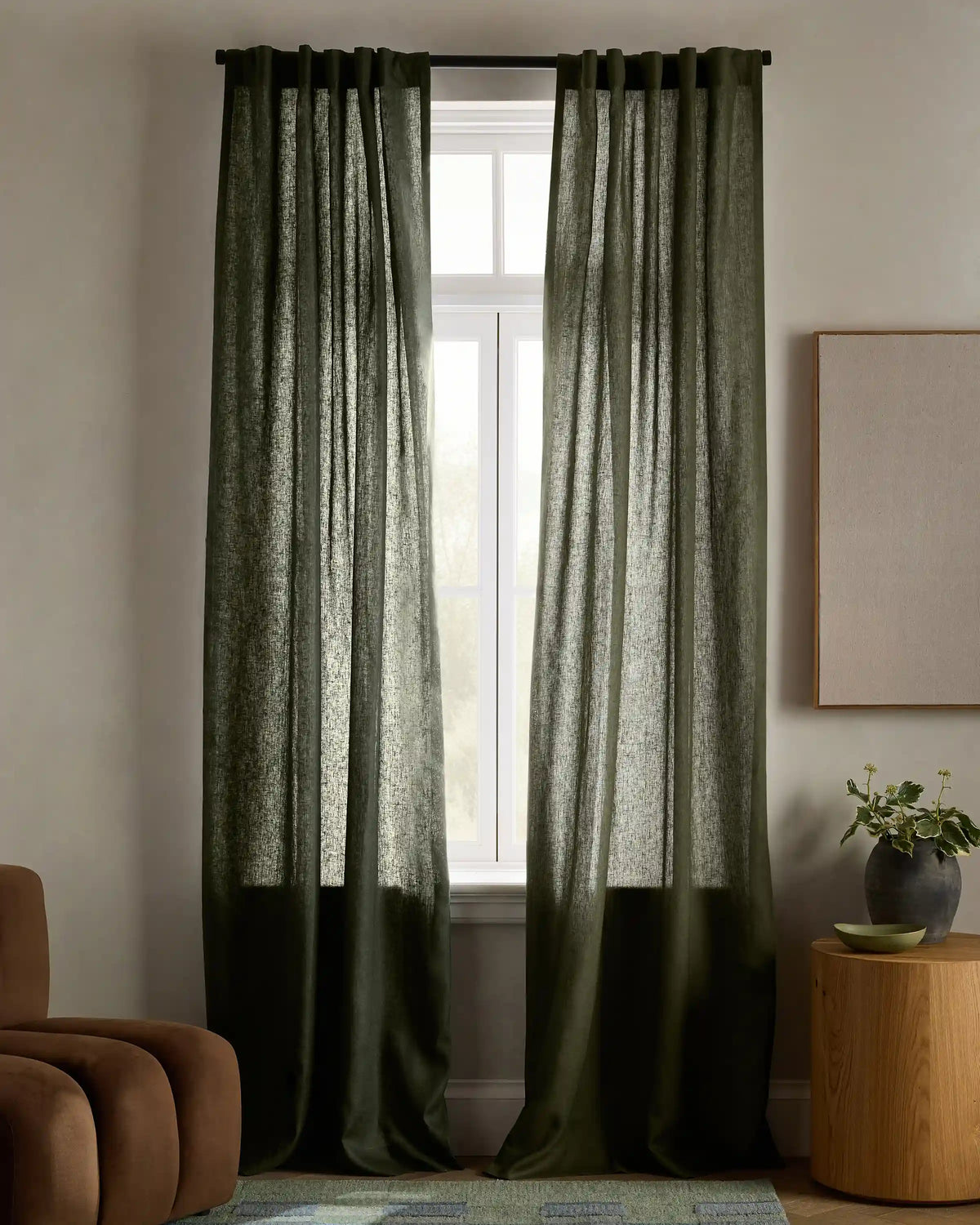 European Linen Curtain - Single Panel