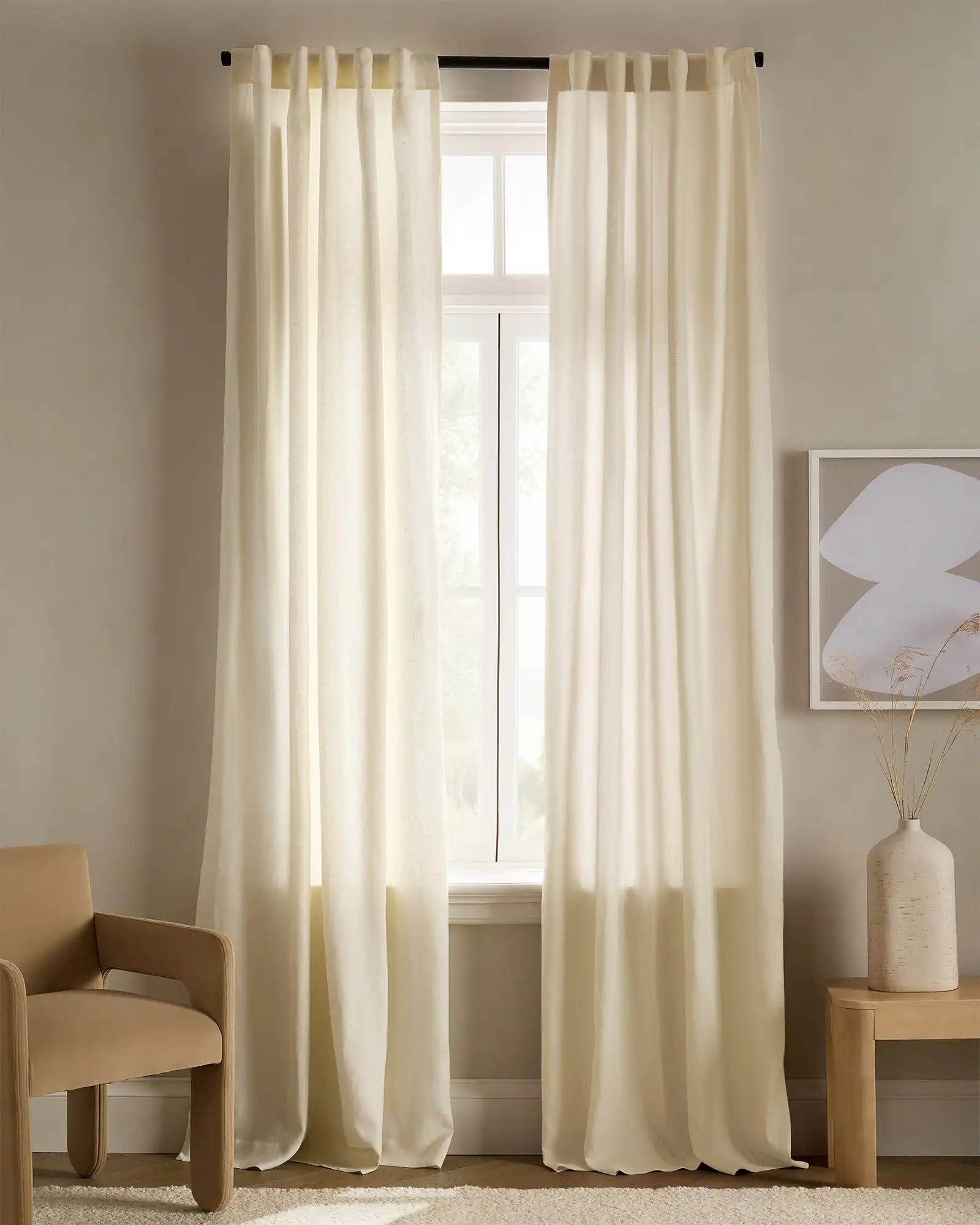 European Linen Curtain - Single Panel