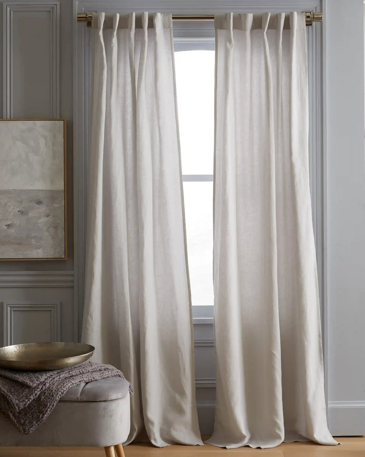 European Linen Curtain - Single Panel