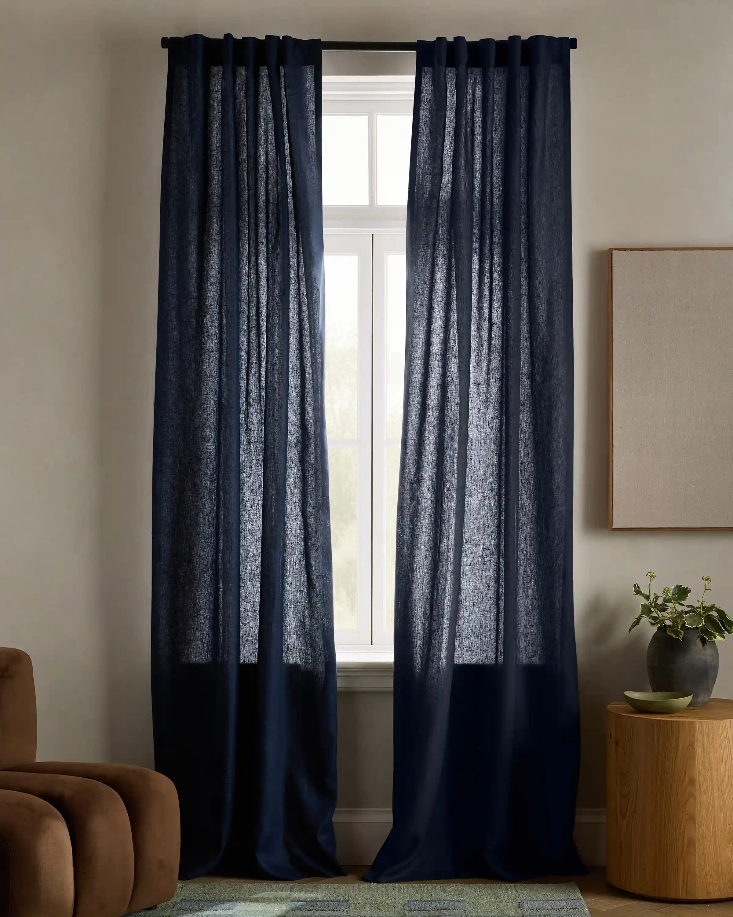 European Linen Curtain - Single Panel