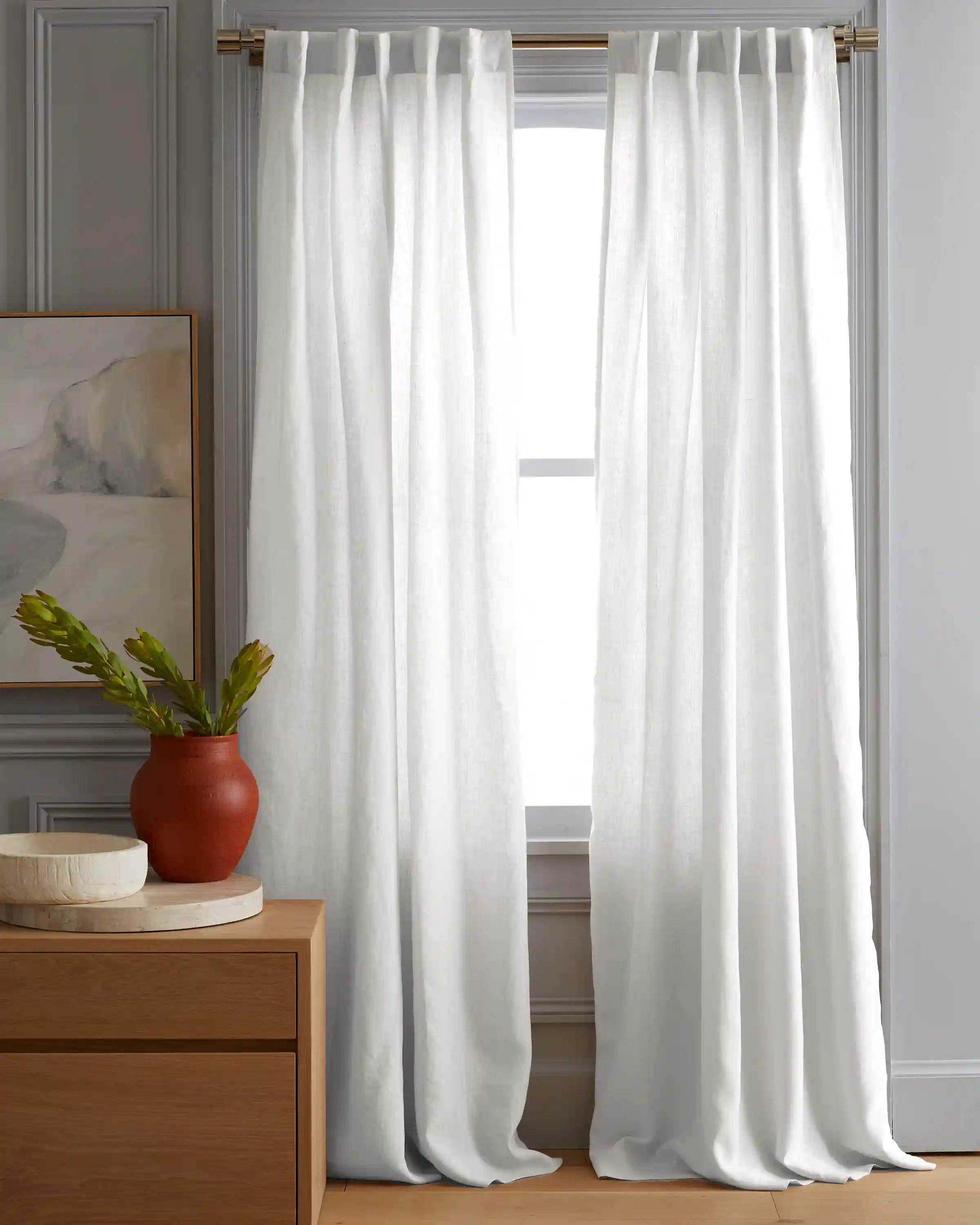 European Linen Curtain - Single Panel