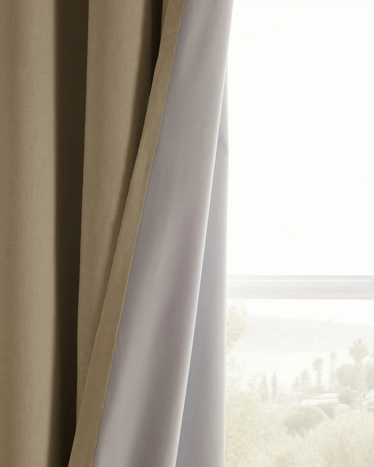 European Linen Grommet True Blackout Curtain - Single Panel