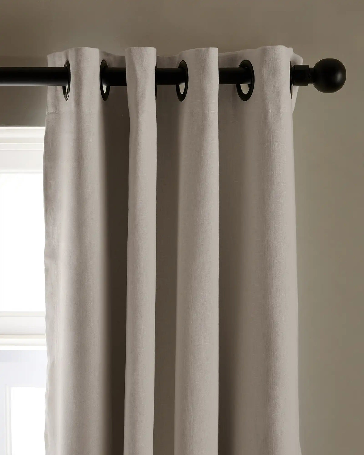 European Linen Grommet True Blackout Curtain - Single Panel
