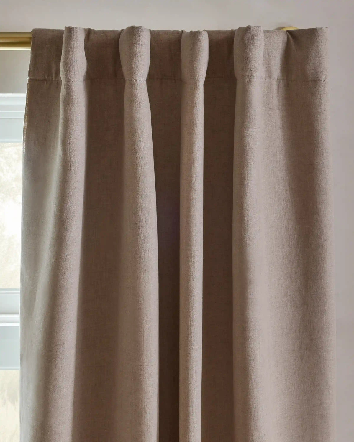 European Linen Room Darkening Curtain - Single Panel