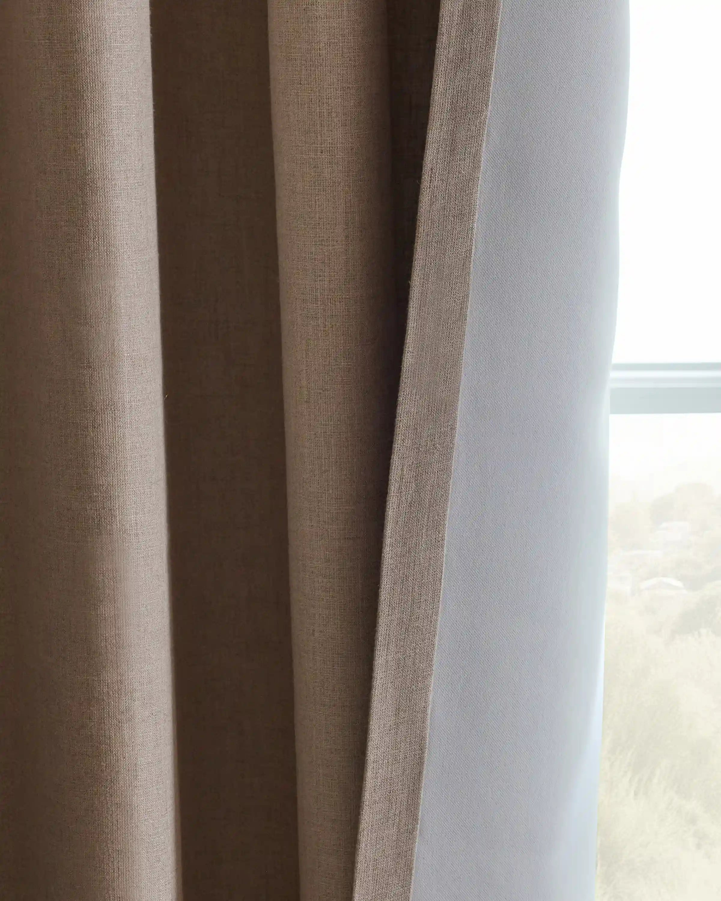 European Linen Room Darkening Curtain - Single Panel