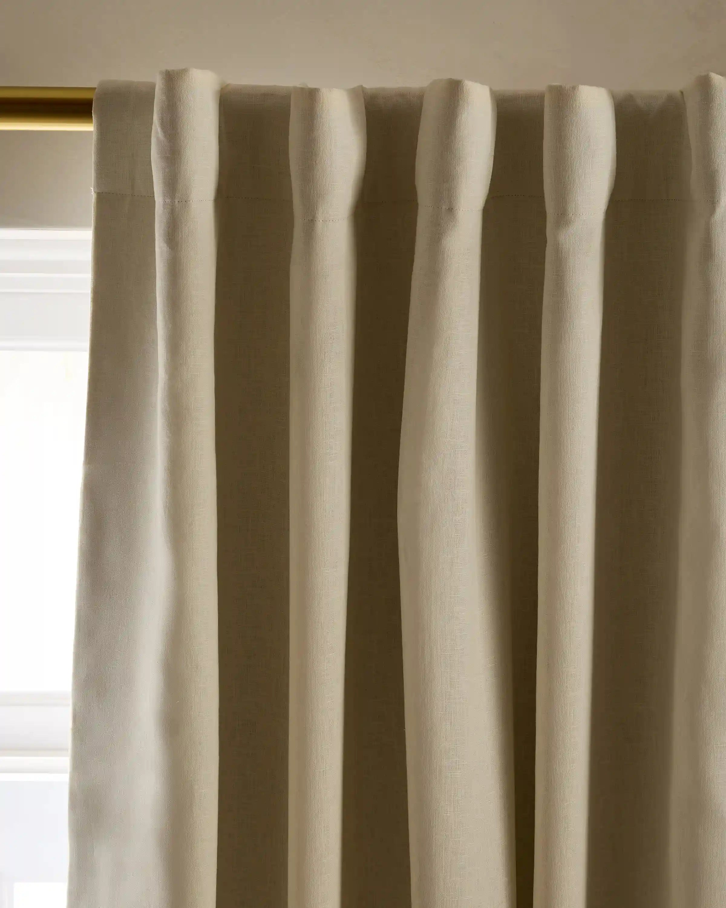 European Linen Room Darkening Curtain - Single Panel