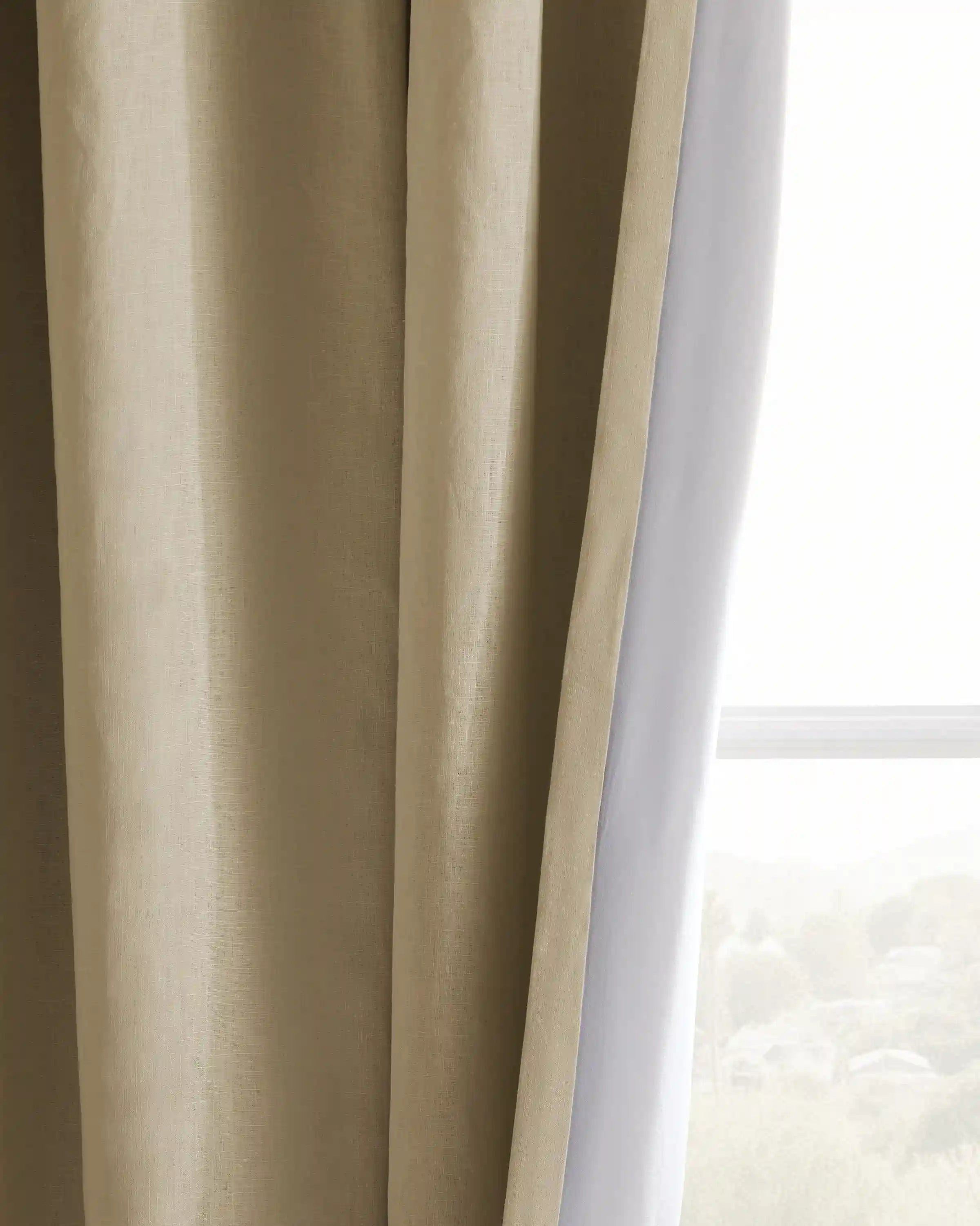 European Linen Room Darkening Curtain - Single Panel