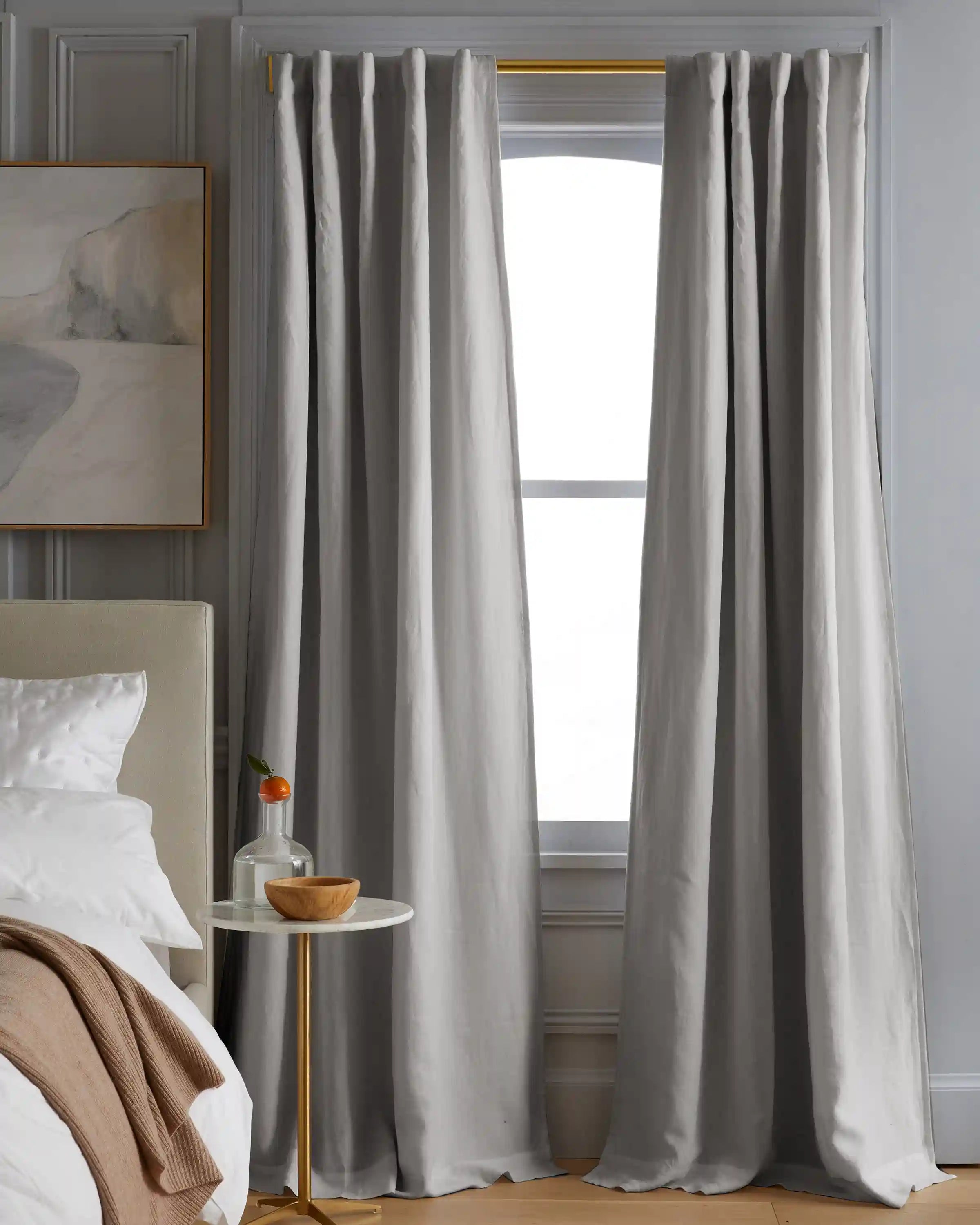 European Linen Room Darkening Curtain - Single Panel
