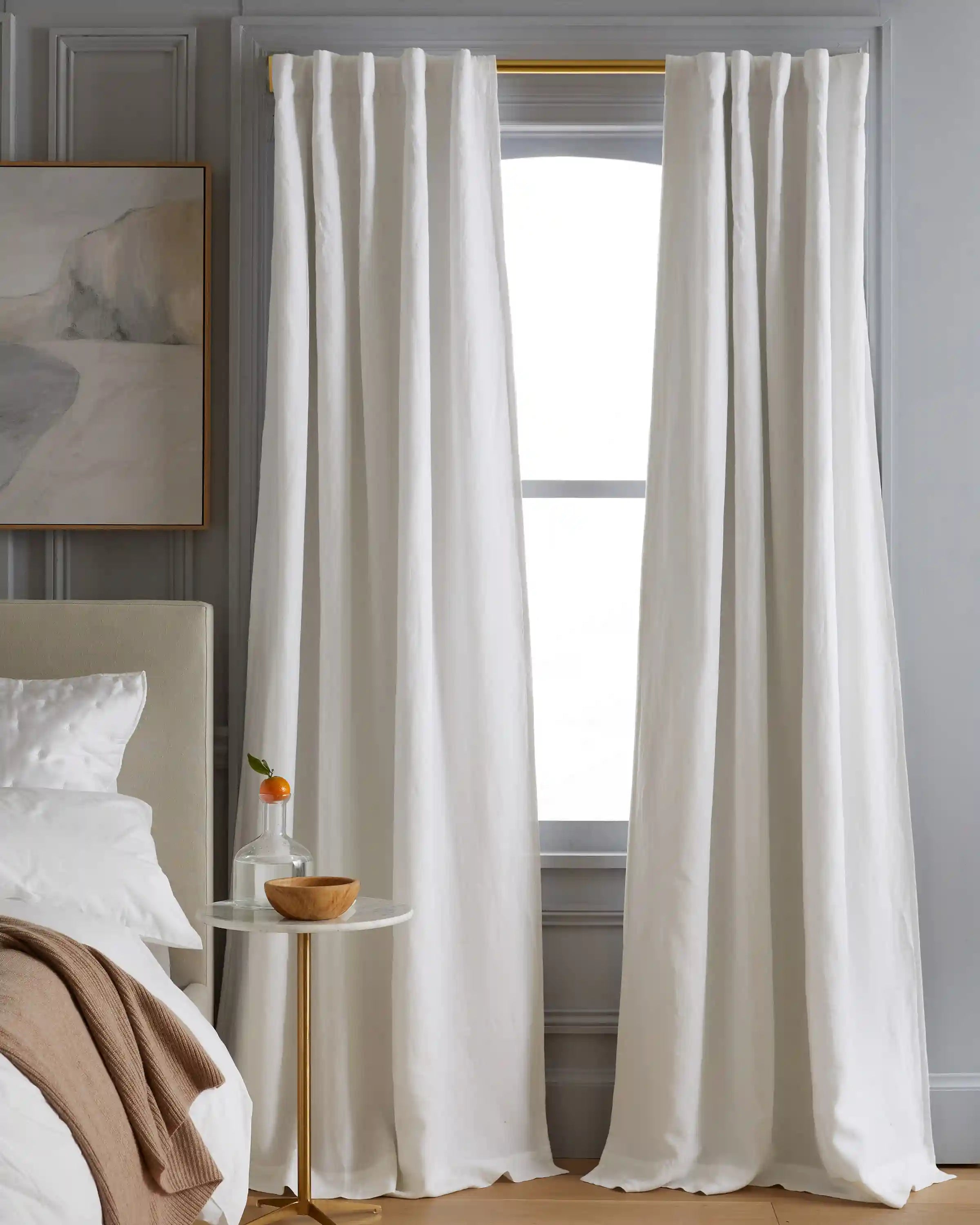 European Linen Room Darkening Curtain - Single Panel