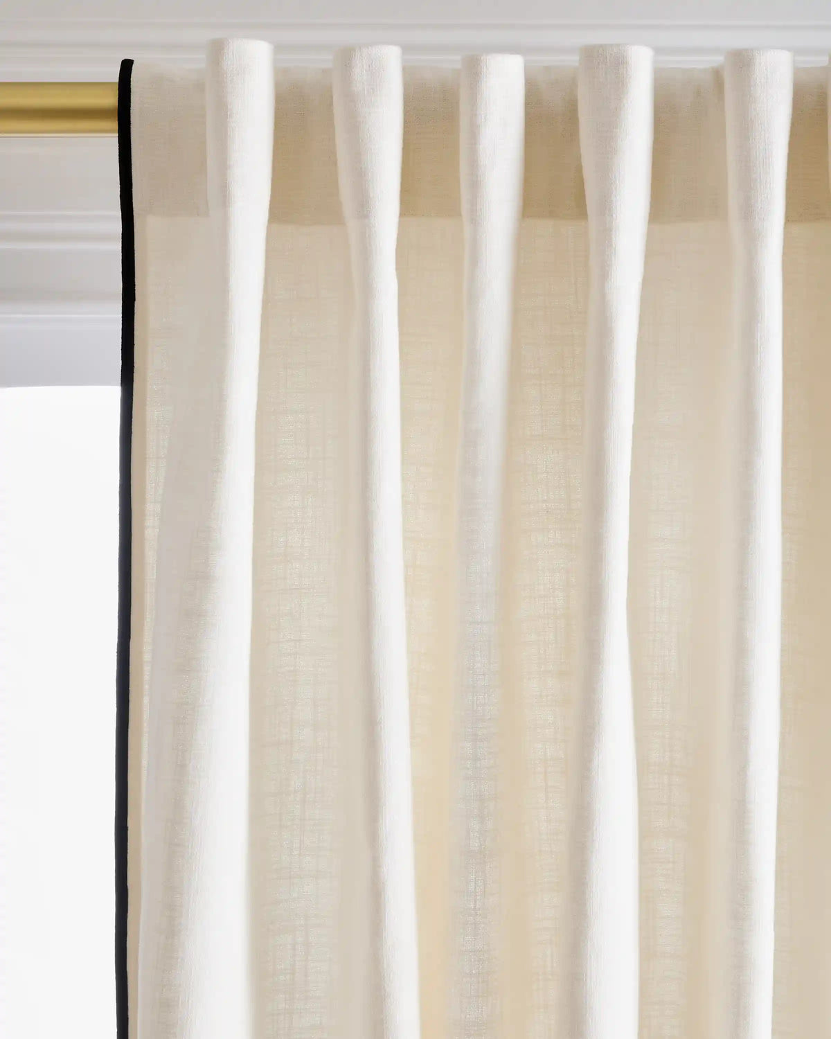 Piped Edge Cotton Curtain - Single Panel