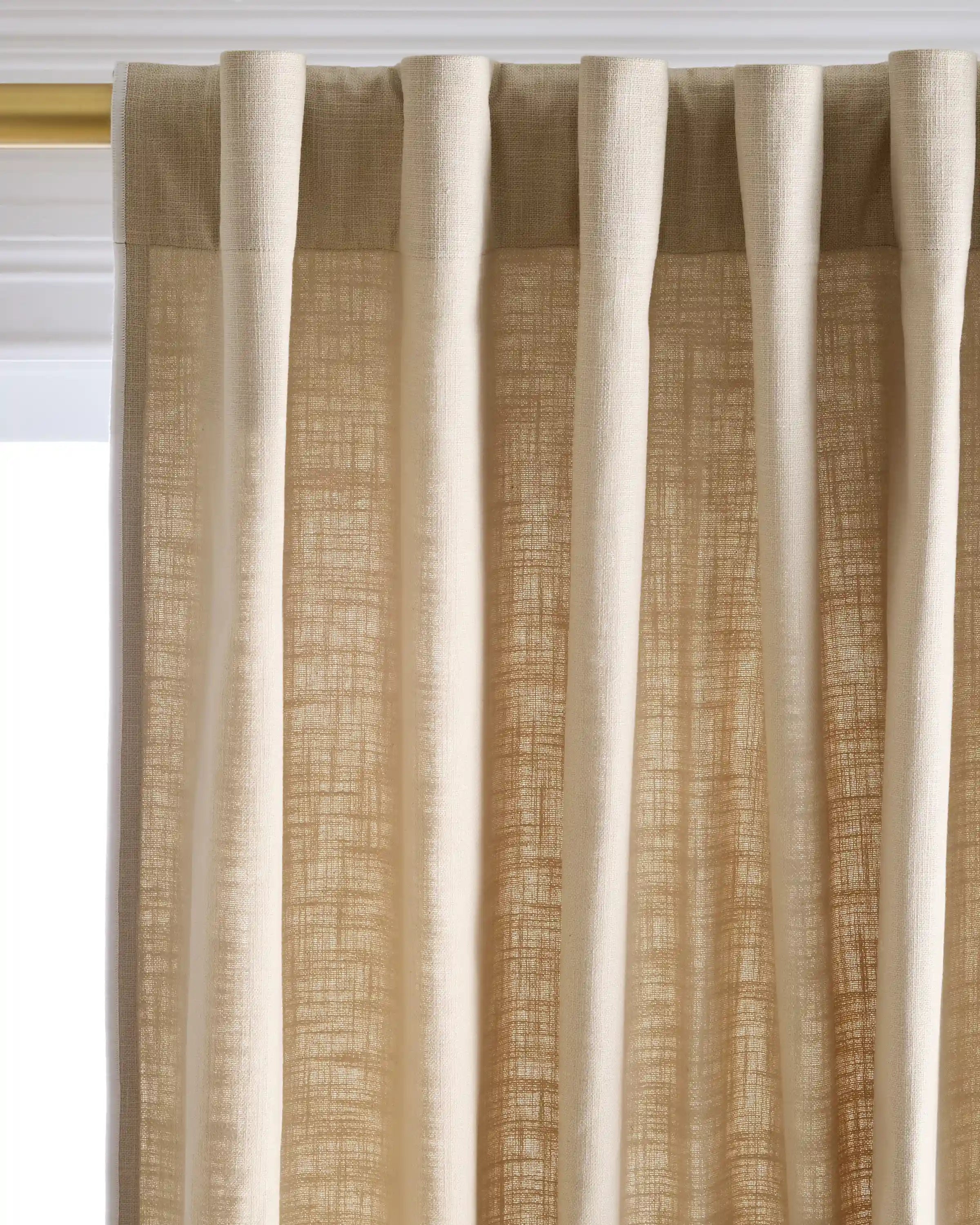 Piped Edge Cotton Curtain - Single Panel
