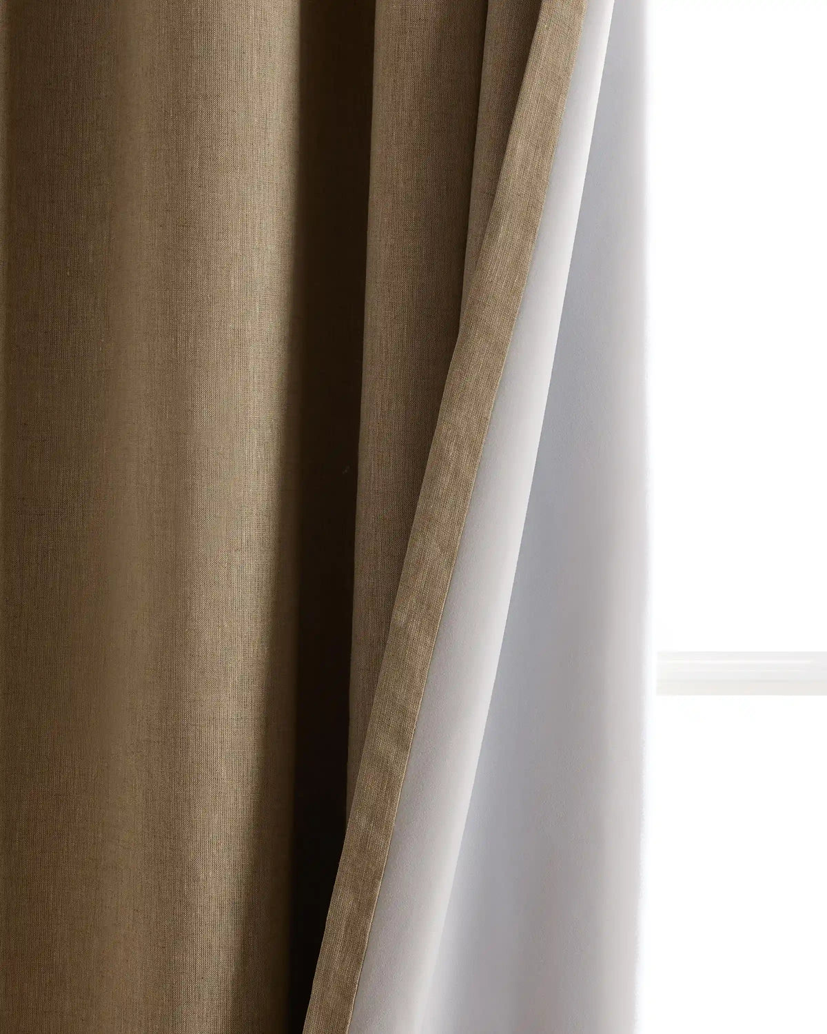European Linen Grommet Room Darkening Curtain - Single Panel