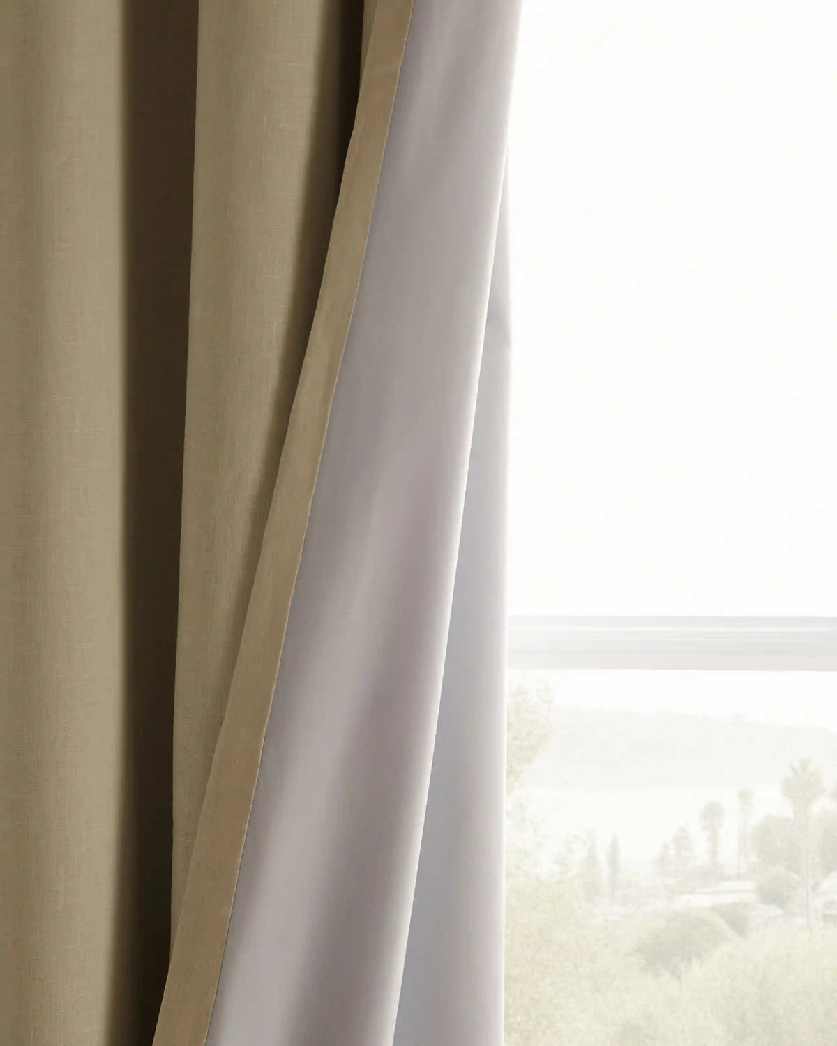 European Linen Grommet Room Darkening Curtain - Single Panel