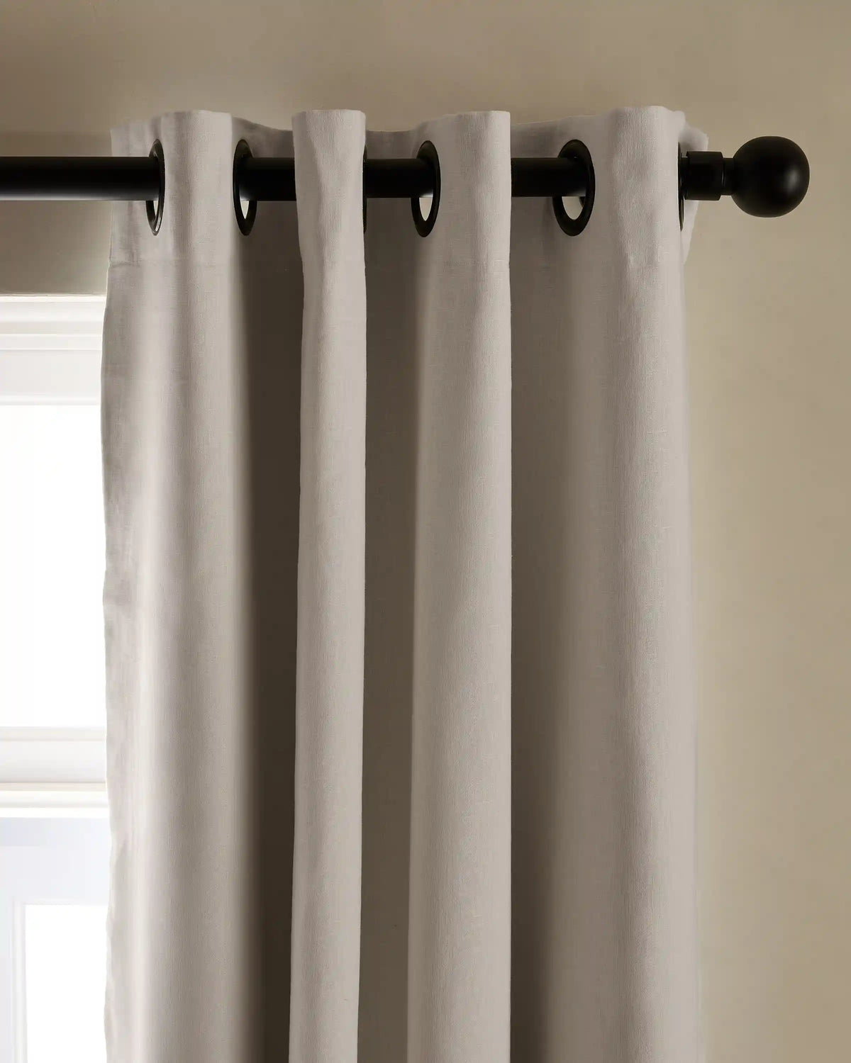 European Linen Grommet Room Darkening Curtain - Single Panel